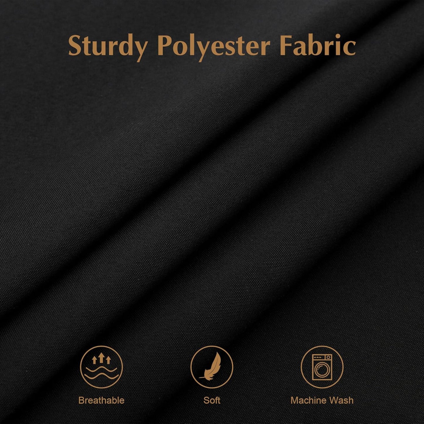 2 Pack Small Square Table Cloth 24X24 Inch Black Washable Fabric Tablecloth Polyester Solid Tables Cover for Night Stand End Table Side Table Outdoor Indoor