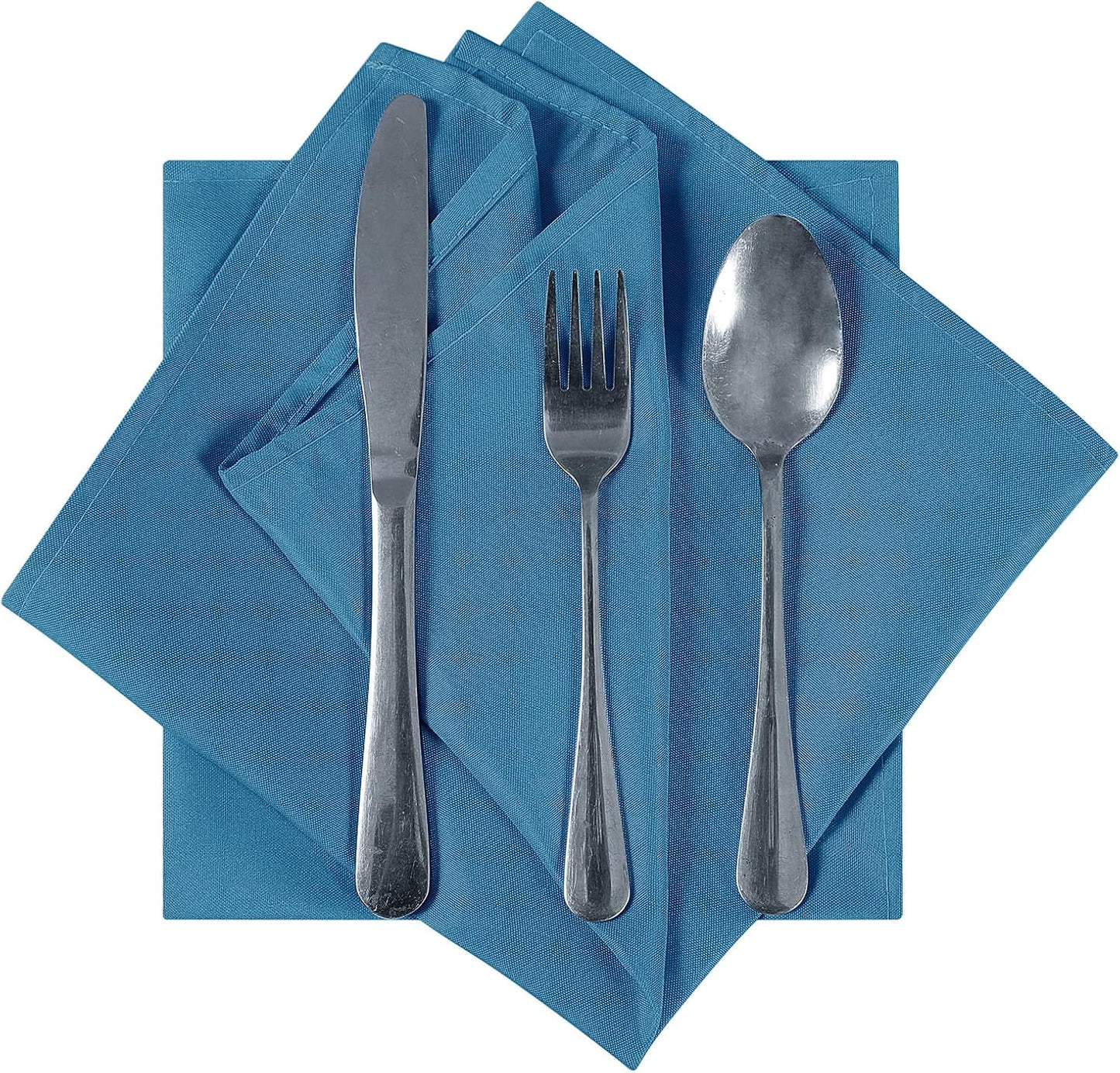 Cloth Napkins 20x20 inch Washable Polyester Dinner Napkins Soft Table Napkins for Wedding Party Dining Banquet(Mediterranean Blue,50PCS)