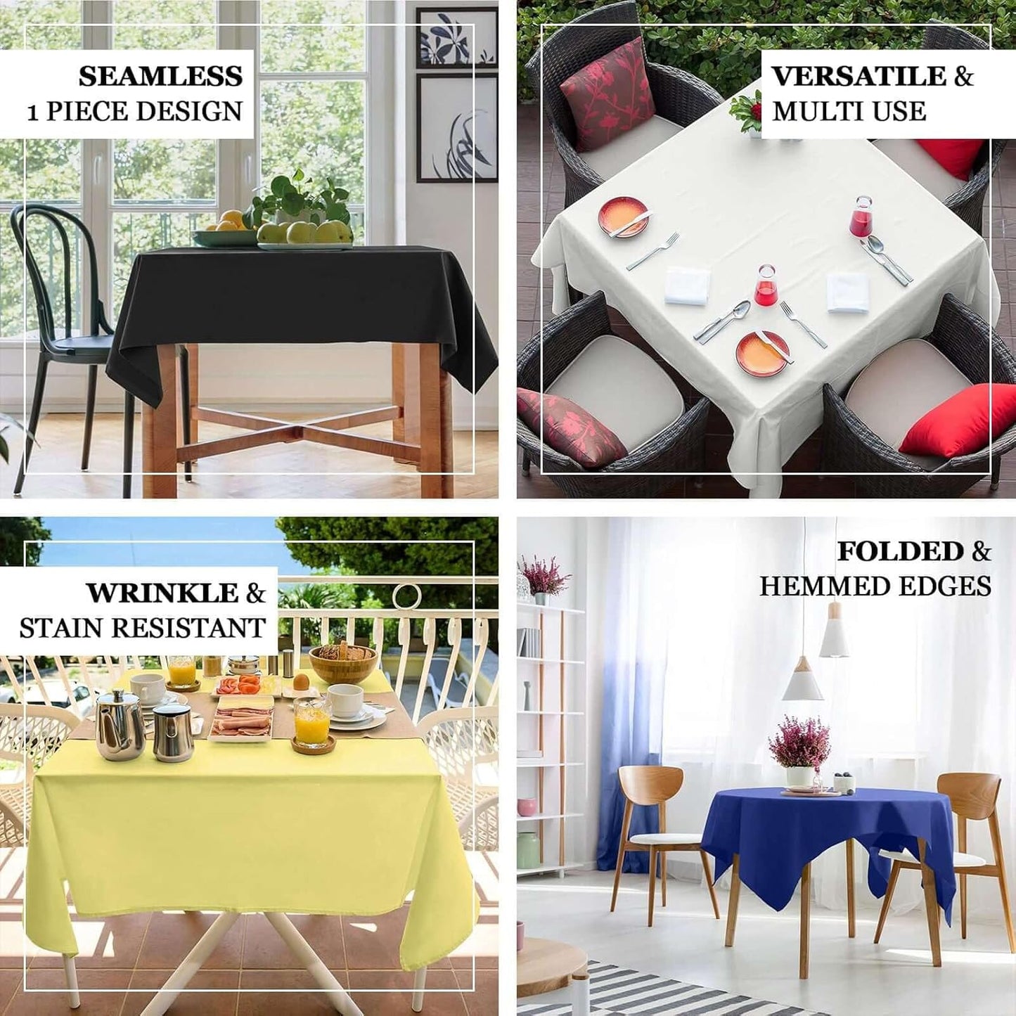 Efavormart 54x54 Blush Wholesale Linens Seamless Polyester Square Linen Tablecloth for Wedding Banquet Party Restaurant