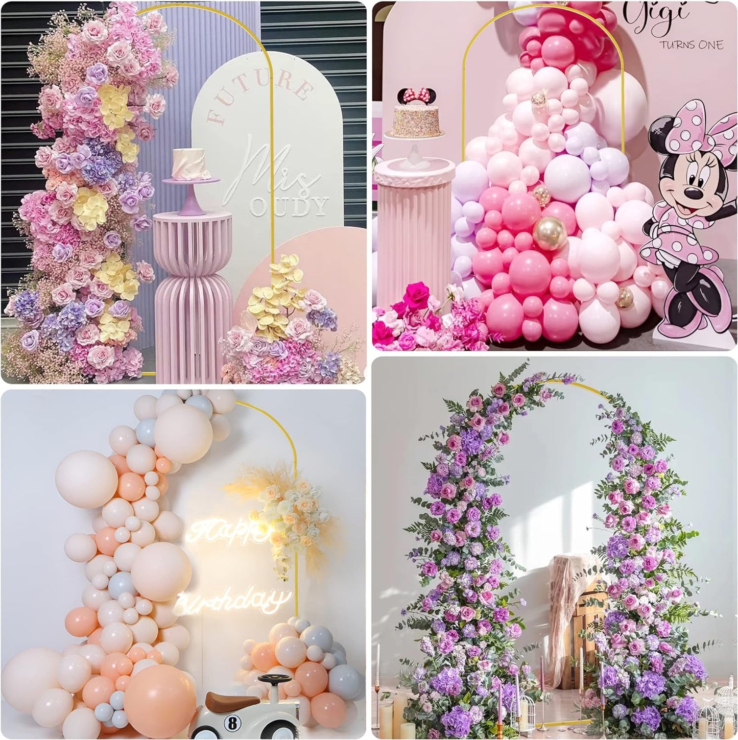Wokceer 6.6 FT Wedding Backdrop Arch Stand and White Arch Cover, Metal Arch Stand with Arch Stand Cover for Birthday Party Wedding Ceremony Bridal Baby Shower Event Decor
