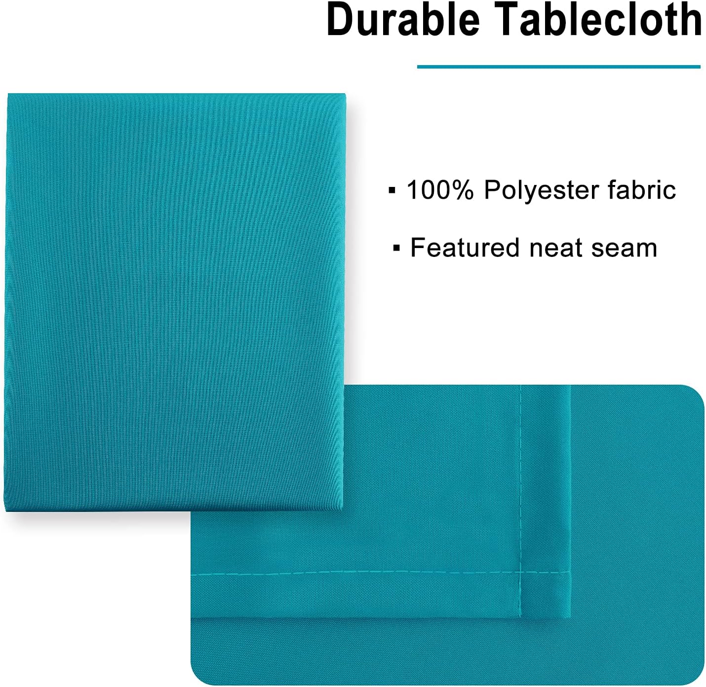 Hiasan Square Tablecloth - Waterproof and Spillproof Washable Fabric Table Cloth for Dining Room Kitchen, Turquoise, 70 x 70 Inch