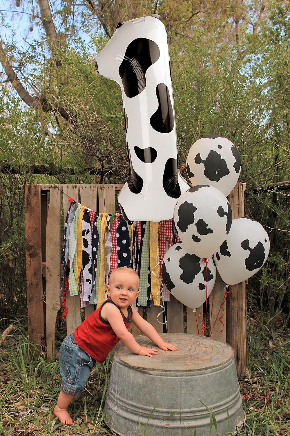 Cow Print Number Balloon Birthday Decorations, 40 inch Number balloon 0-9(Zero-Nine), Cow Balloon for Farm Birthday Party Supplies, Cow Themed birthday party Decorations (Number 9)