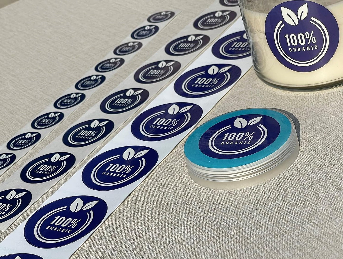Custom Stickers Label Rolls, Build Your Own Stickers/Labels Any Design Premium Gloss BOPP Sticker, Personalized for Business Logo, Printed Sticker Labels 50+ (3 Inch Circle)