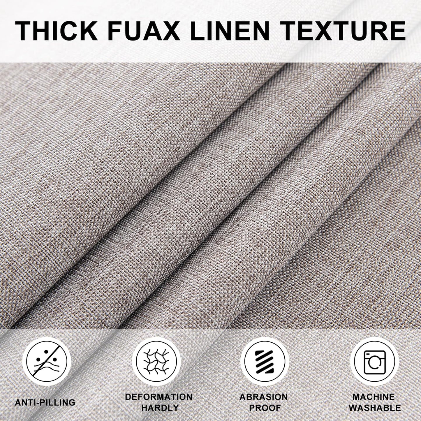 Hiasan 60 Inch Linen Round Table Cloth - Wrinkle and Stain Resistant Washable Polyester Fabric Table Cloth for Dining Room Kitchen Party, Stone