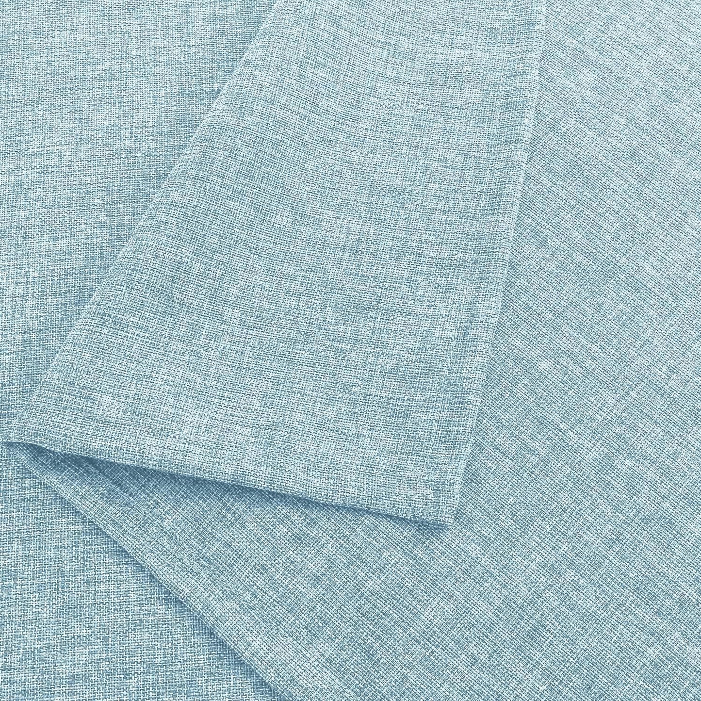 Hiasan Faux Linen Rectangle Tablecloth - Wrinkle and Stain Resistant Washable Table Cloth for Kitchen Dining Room Holiday Table Cover for Dinner, Lux Slate Blue, 70 x 90 Inch