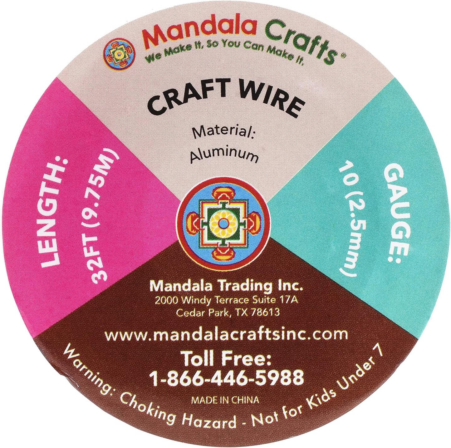 Mandala Crafts 10 Gauge Anodized Aluminum Craft Wire for Jewelry Making - 32 FT Colored Flexible Black Wire - Bendable for Bonsai Armature Crafting Sculpting