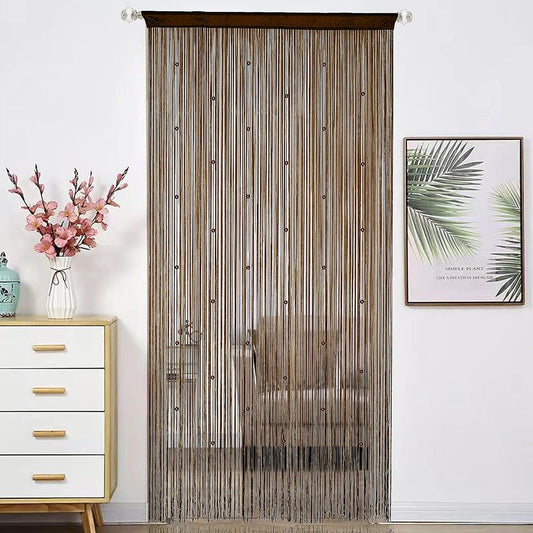 Beaded Curtain Beads Door String Curtains Ideal for Living Room Decor Wall Hanging Fringe Doorway Divider Bedroom Backdrop Hippie Window Closet Privacy Rod Pocket Dense (100x200cm,Coffee)