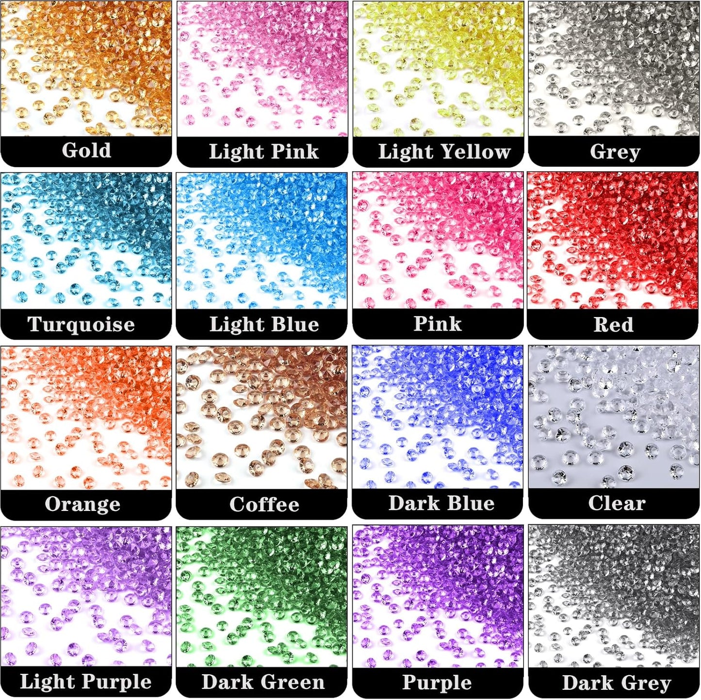10000Pcs Crystal Acrylic Diamond Fake Gems Vase Filler, 4.5mm Faux Diamonds for Table Scatter Wedding Party, Bridal Shower, Birthday Decoration, Light Pink