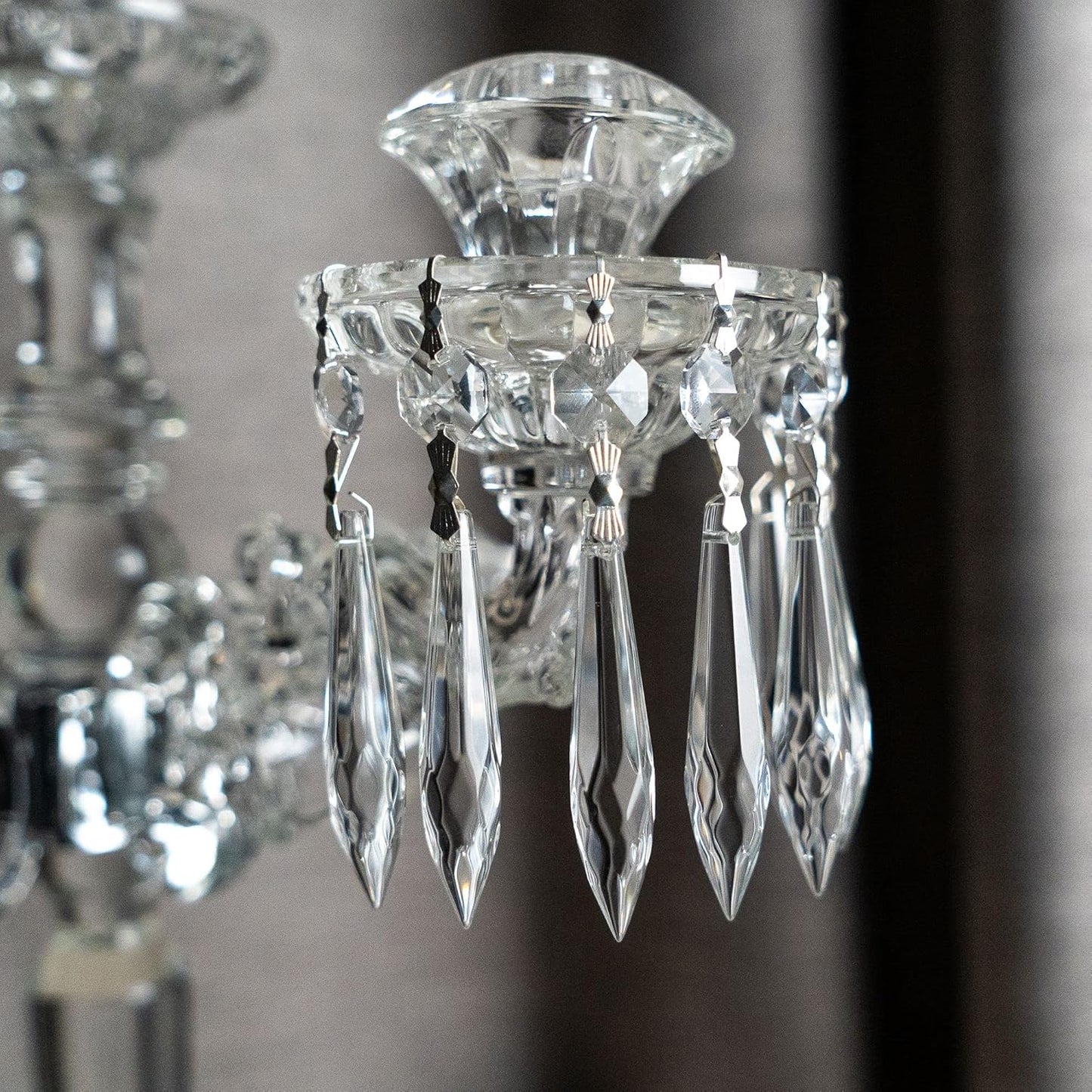 HDCRYSTALGIFTS 20Pcs Chandelier Icicle Crystal Prisms with Bead Crystals Lighting Lamp Replacement Parts (63mm, Clear)