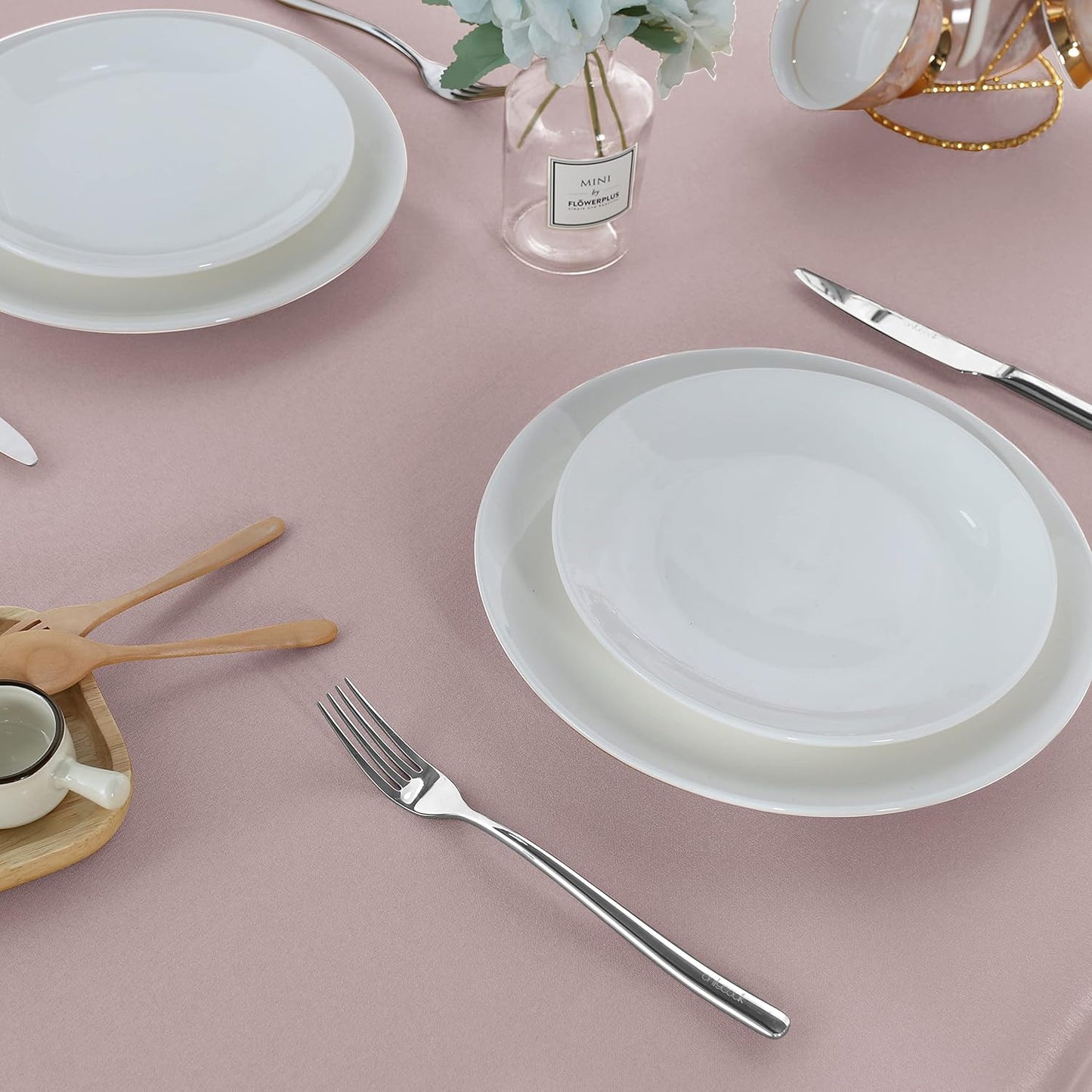 Fitable Rectangle Tablecloth Stain and Wrinkle Resistant Washable Polyester Table Cloth for Buffet Parties and Camping (60x102 inch, Blush)