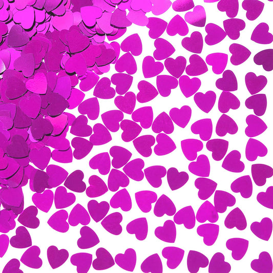 Hot Pink Love Heart Table Confetti - Valentines Day Party Foil Metallic Sequins Wedding Birthday Engagement Anniversary Bachelorette Party Sprinkles Decorations, 60g