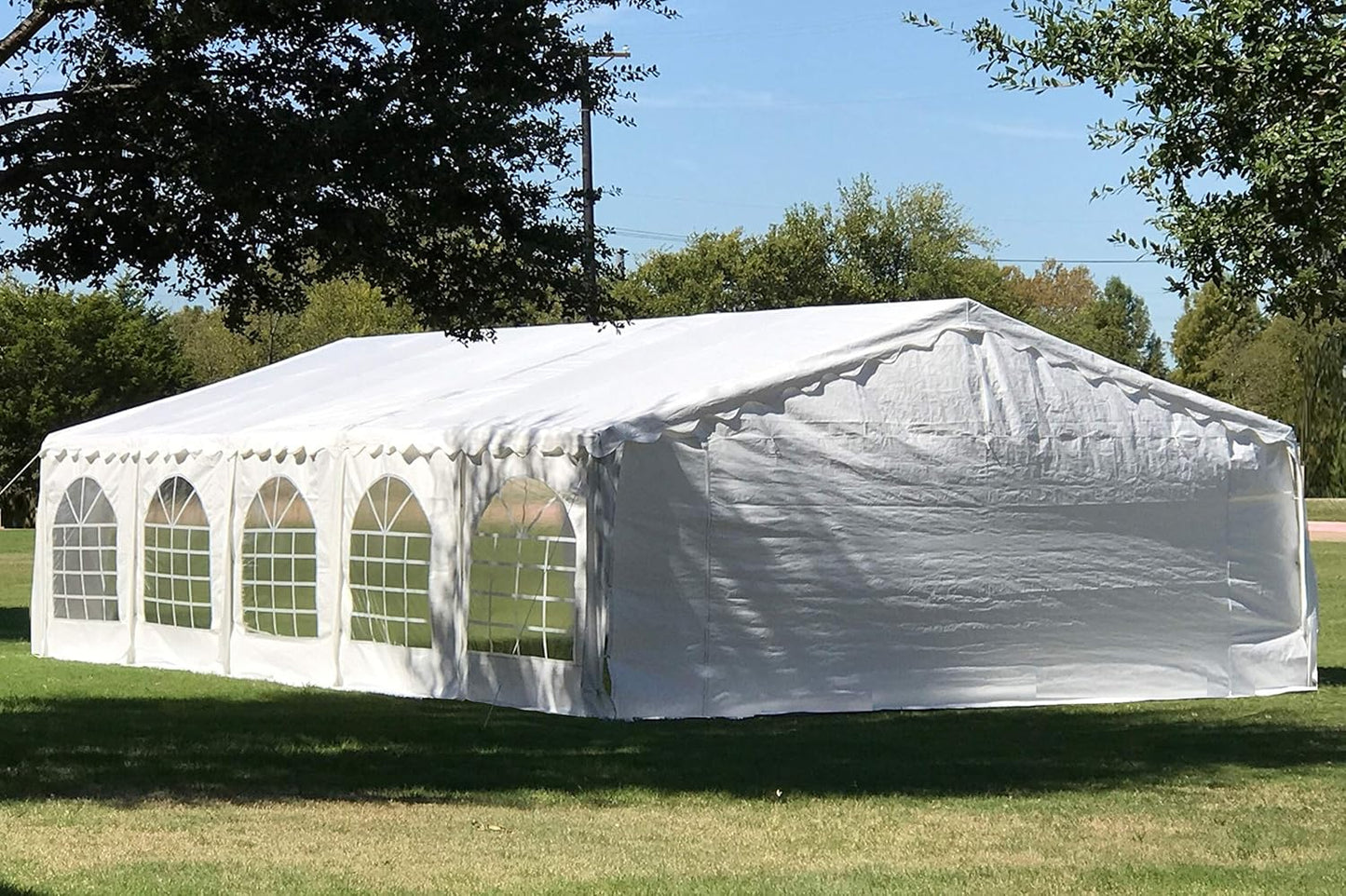 DELTA 32'x20' Budget PE Party Tent + (3) Long Storage Bags,Tents for Parties, Large Canopy Carpas para Fiestas, Big Wedding Party Event Tents with Waterproof Top for Patio Outdoor Garden Events