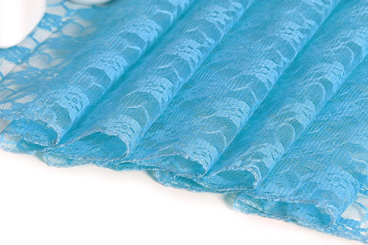 MDS Pack of 25Wedding 12 x 108 inches Lace Table Runner for Wedding, Decorations for Birthday Parties, Banquets, Graduations, Engagements, and Runners fit Rectangle, Round Table- Turquoise