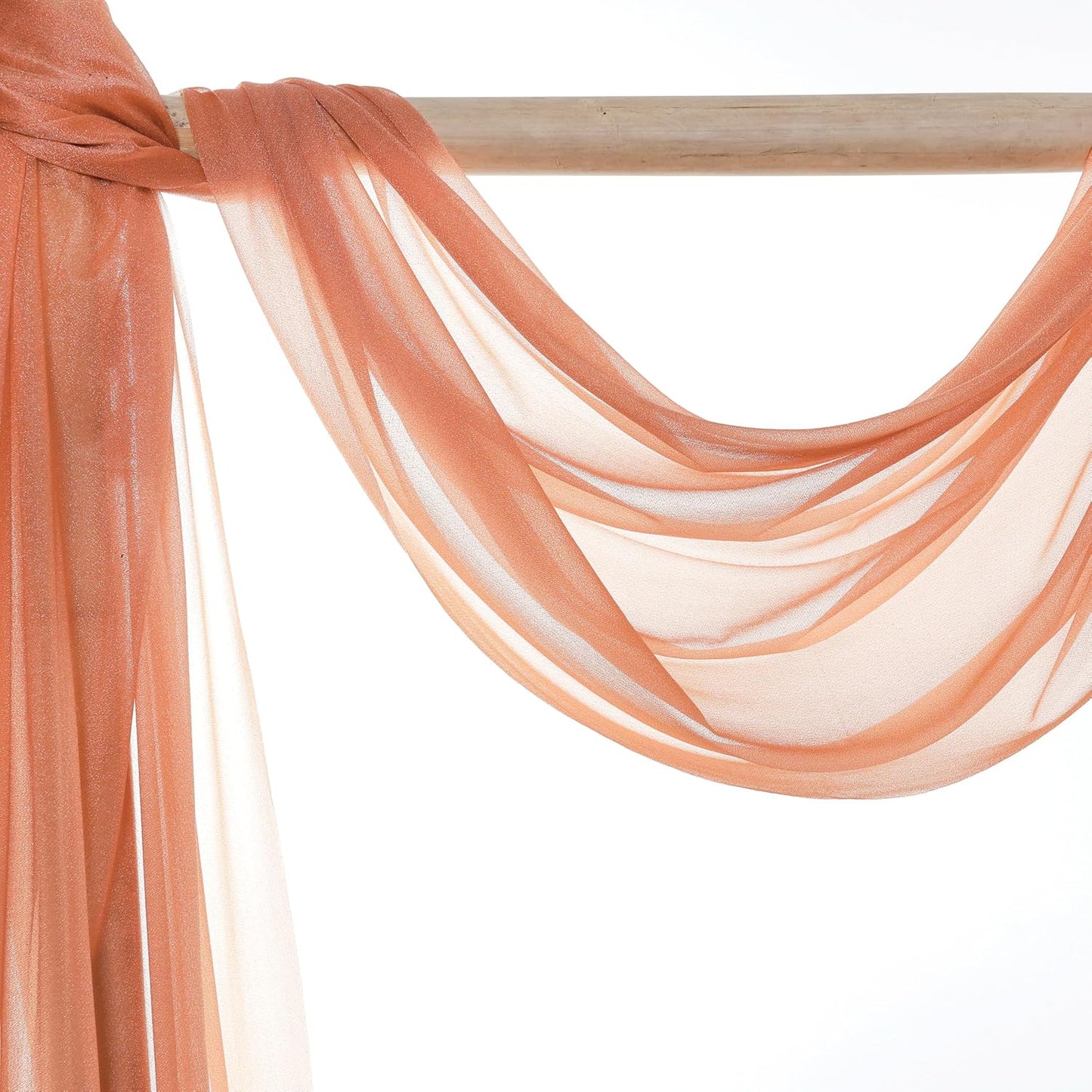 VDS Pack of 1 Panel (30 Inch X 40 Feet) Wedding Arch Draping Fabric Sheer Chiffon Fabric Drapery for Wedding Ceremony Reception Swag Backdrop Canopy Chuppah ARBO Altars Decoration (Coral Peach)