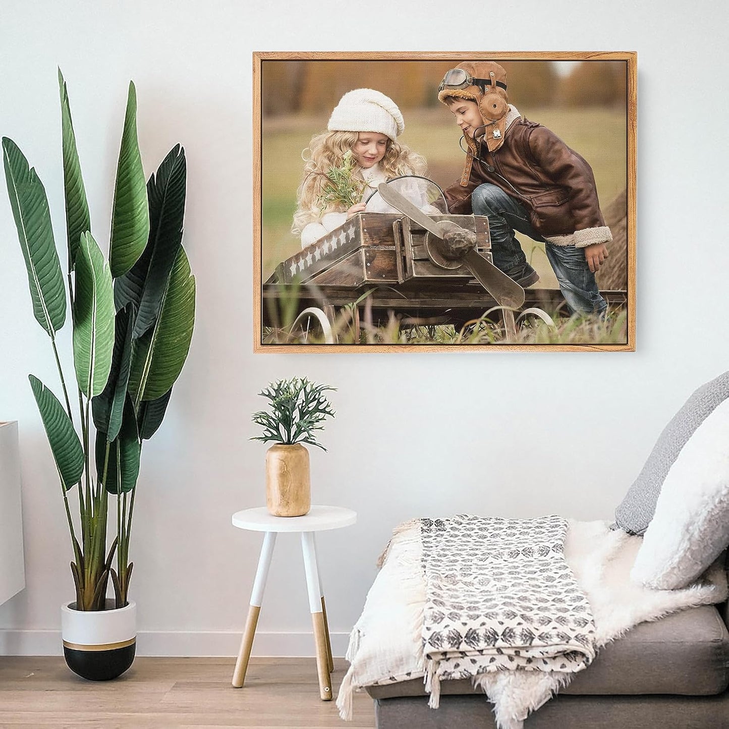 Personalized Custom Canvas Prints: Photo On Canvas (Light Brown, 12x18) Transform Your Photos into Stunning Framed Wall Art Digitally Printed Photo To Canvas Ideal for Home Decor, Gifts Keepsakes.