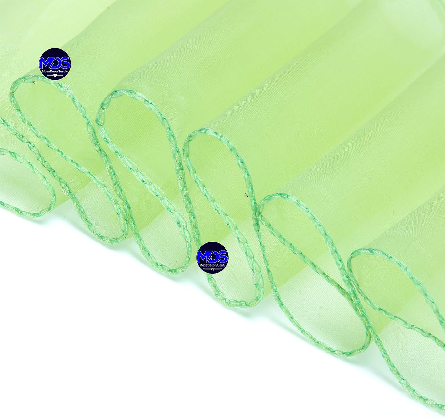 MDS Pack of 200 PCS Organza Chair Sashes Wider Dining Chair Bows Ribbon Tie Back for Wedding Party Birthday Bridal Shower Reception Event Banquet Home Chair Cover Decoration - Apple Green
