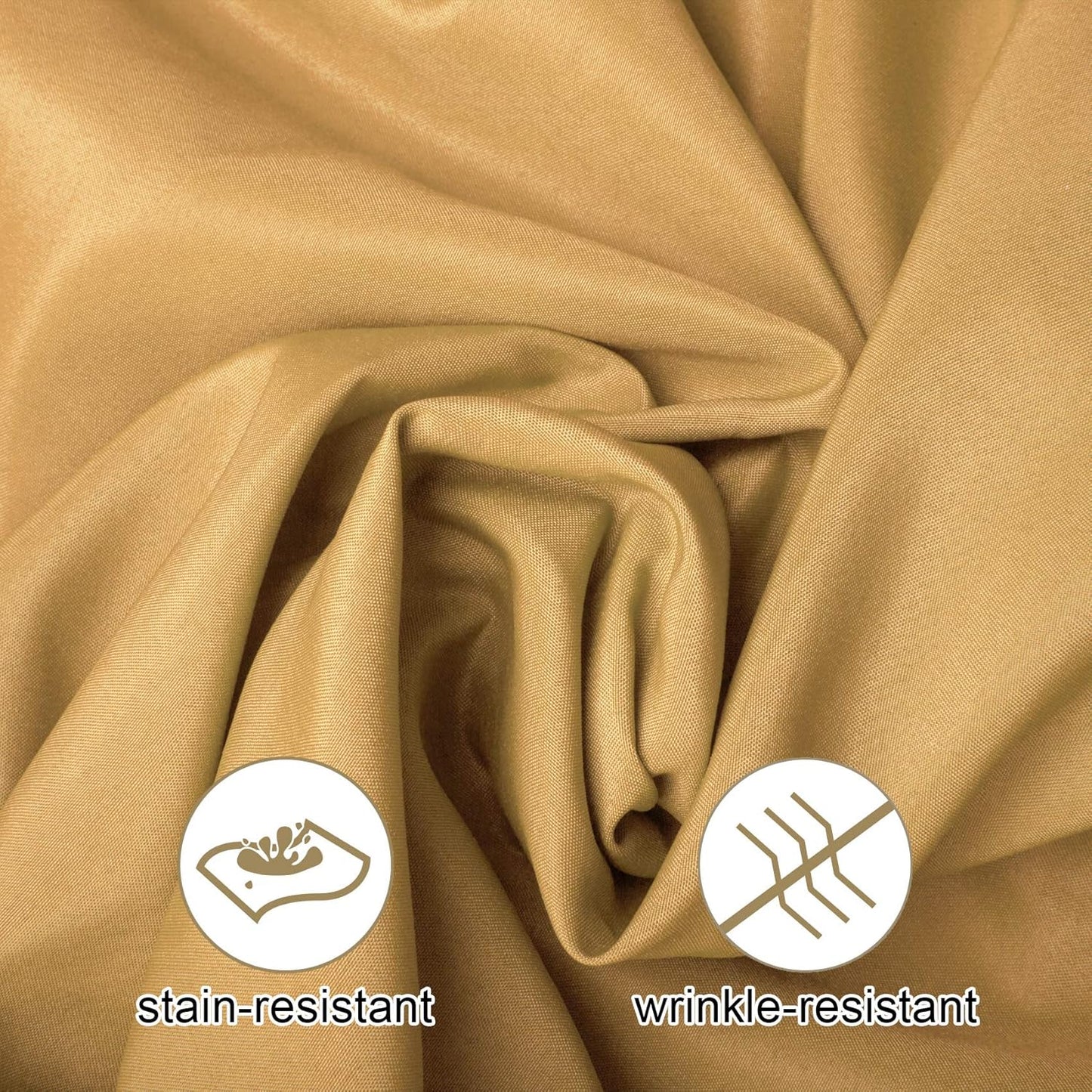 Ascoza 2pack 60x102 Inch Gold Rectangular Tablecloth 6 Feet Table Cloth in Polyester Fabric for Wedding/Banquet/Restaurant/Parties