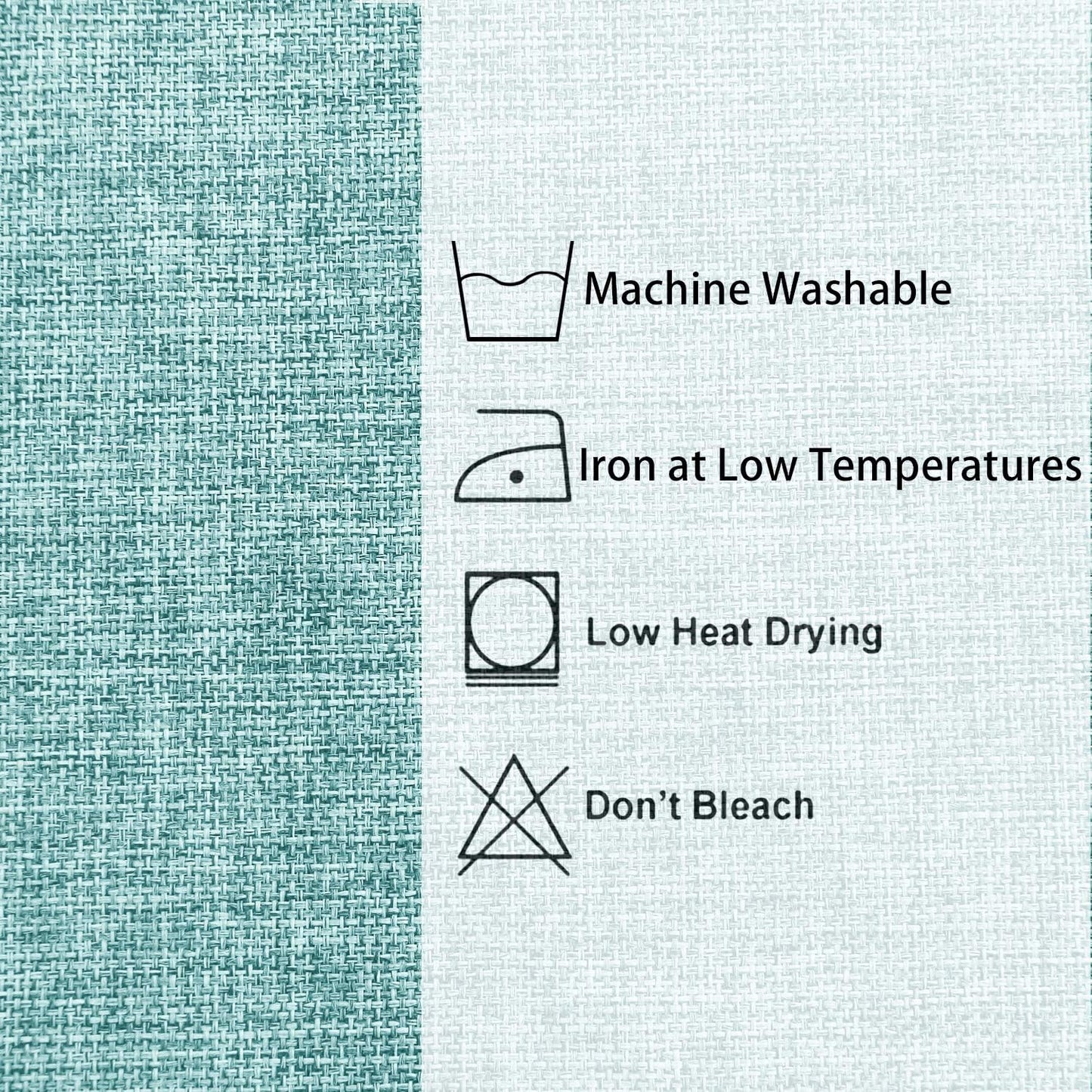 Hiasan Faux Linen Rectangle Tablecloth - Wrinkle and Stain Resistant Washable Table Cloth for Kitchen Dining Room Holiday Table Cover for Party Dinner, Aqua, 30 x 60 Inch