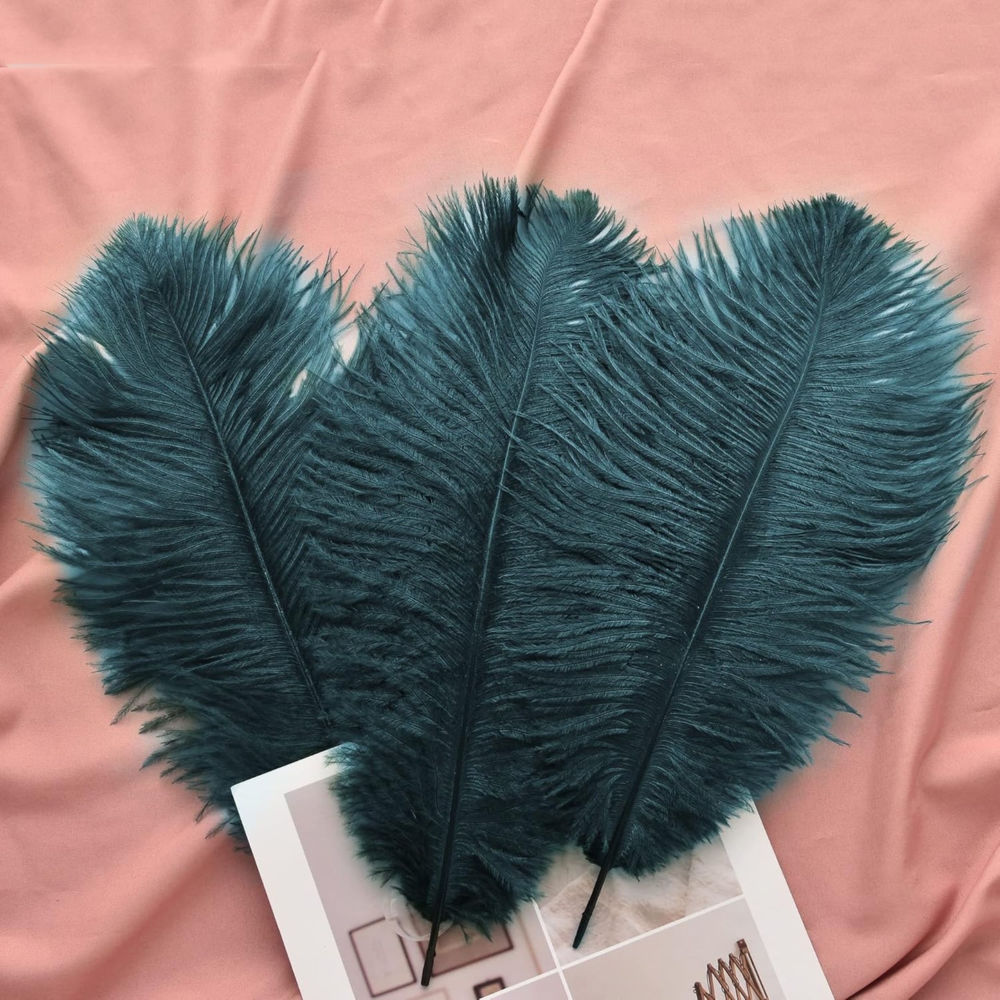Ballinger Teal Ostrich Feathers Bulk - 24Pcs 8-10inch Feathers for Party Centerpieces,DIY Crafts and Home Decor