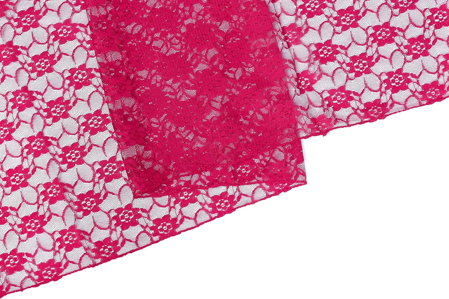 MDS Pack of 5 Wedding 12 x 108 inches Lace Table Runner for Wedding, Decorations for Birthday Parties, Banquets, Graduations, Engagements, and Runners fit Rectangle, Round Table- Magenat