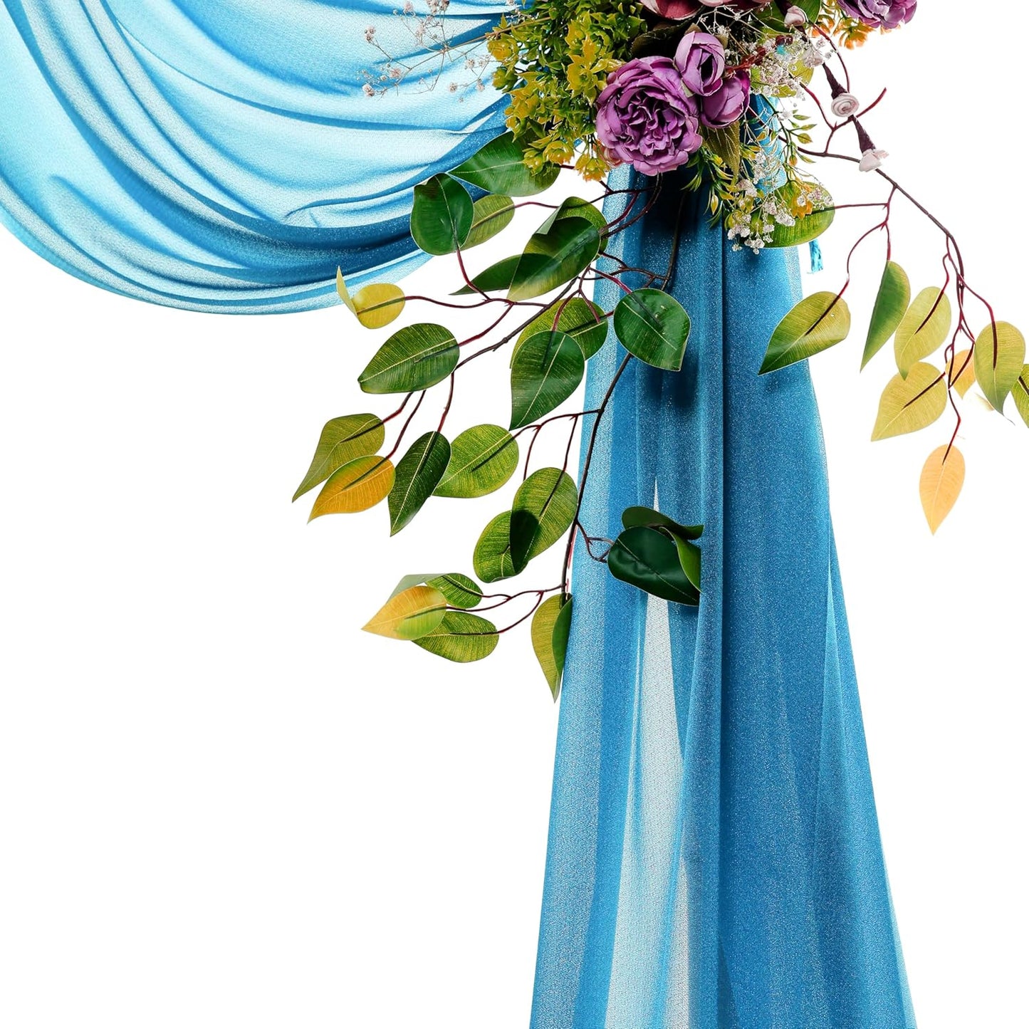 VDS Pack of 1 Panel (30 Inch X 100 Feet) Wedding Arch Draping Fabric Sheer Chiffon Fabric Drapery for Wedding Ceremony Reception Swag Backdrop Canopy Chuppah ARBO Altars Decoration (Dark Teal)