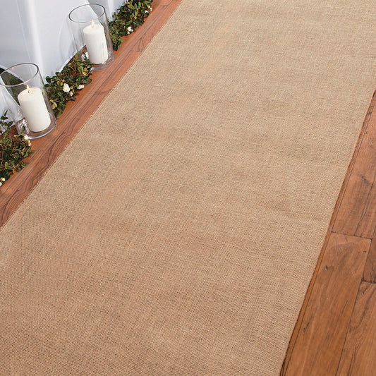 Fun Express Burlap Aisle Runner for Wedding Ceremony - Seamless Rustic Charm 3x50ft Wedding Runner Aisle Outdoor - Capture Hearts, Unveil Rustic Romance with Eco-Friendly Wedding Aisle Runner Outdoor