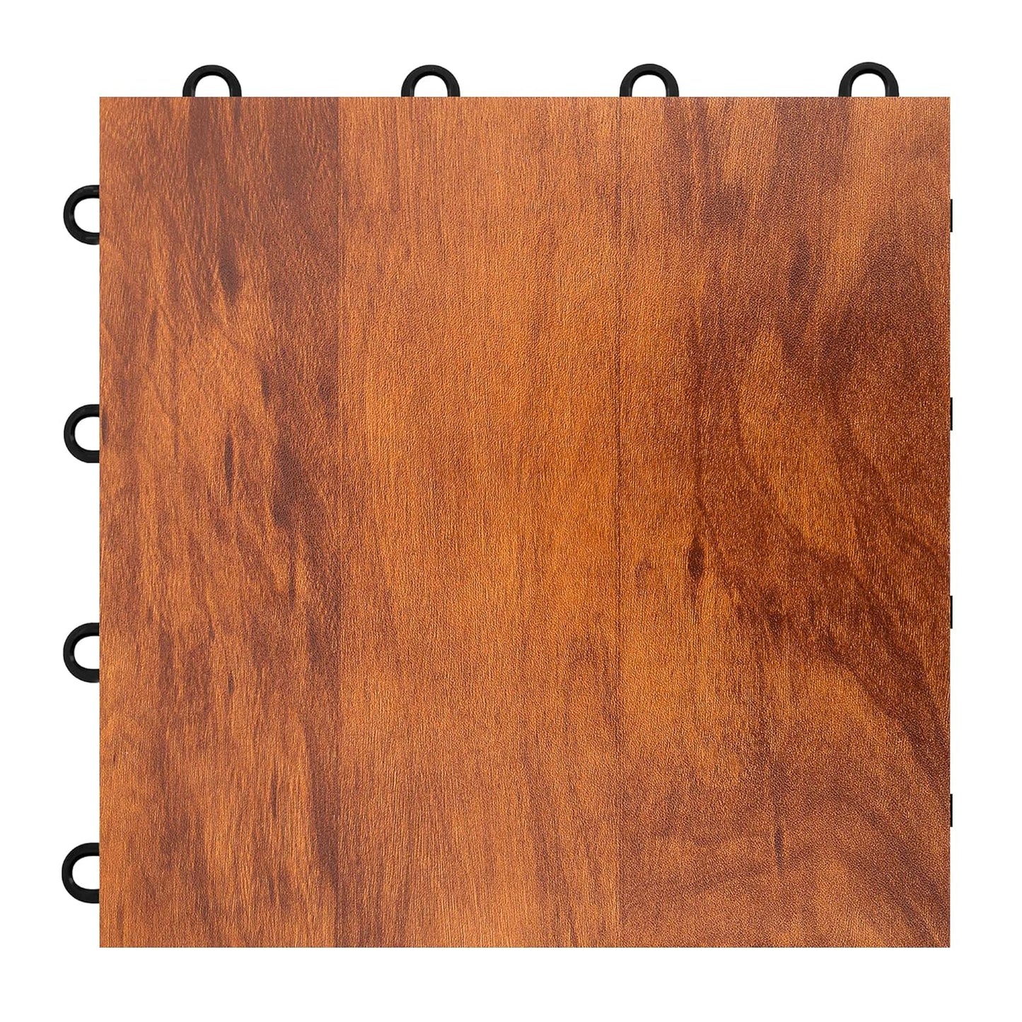 IncStores 3/8" Thick Snap Together Dance Flooring Tiles | 12”x12” Printed Vinyl Dance Floor Tiles for Practice & Performance | Dark Maple | 32 Tile Pack