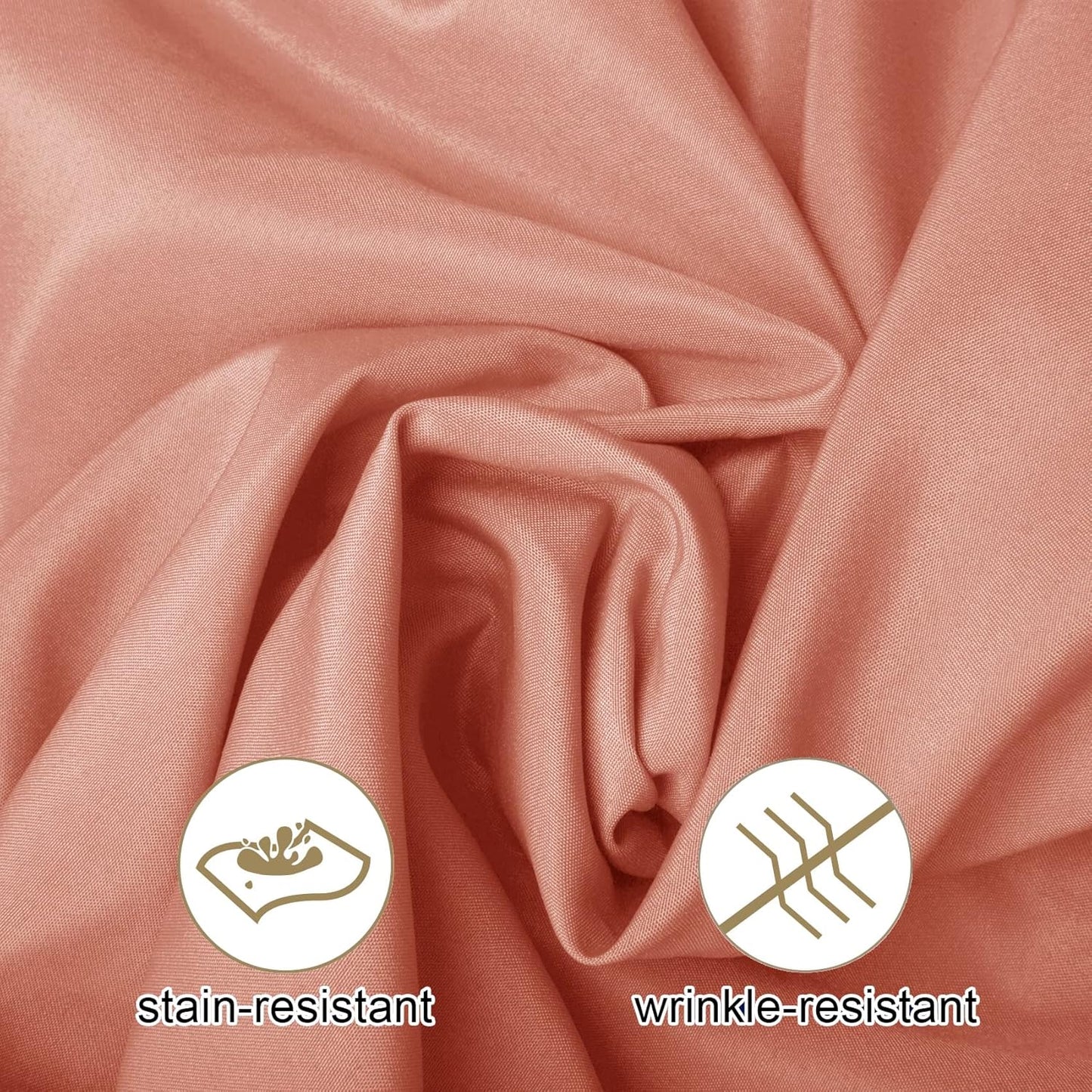 Ascoza 2pack 90x132 Inch Dusty Pink Rectangular Tablecloth 6 Feet Table Cloth in Polyester Fabric for Wedding/Banquet/Restaurant/Parties