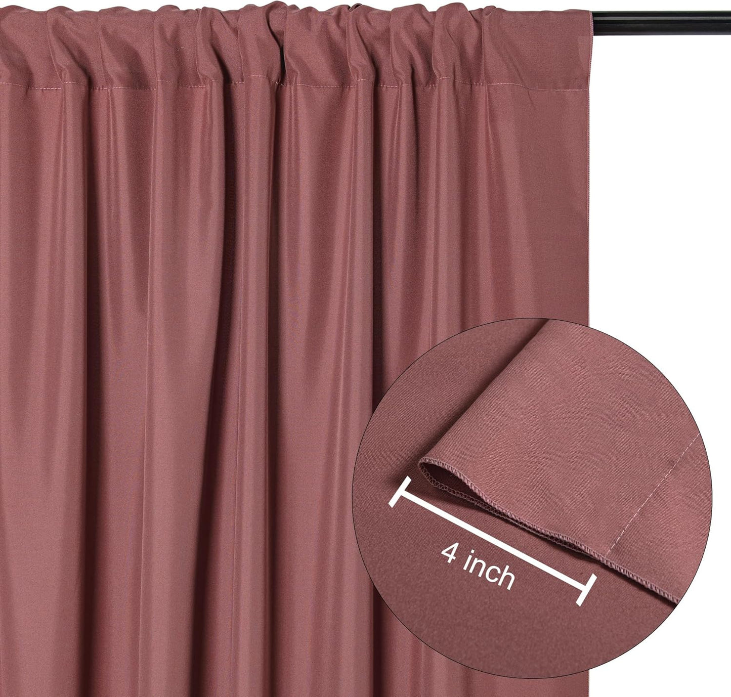 DWCN 10x7 FT Dusty Rose Backdrop Curtains for Parties, Photography Backdrop Drapes with Rod Pockets for Wedding Decorations Stage Birthday Family Gatherings, 2 Panels 5ft x 7ft