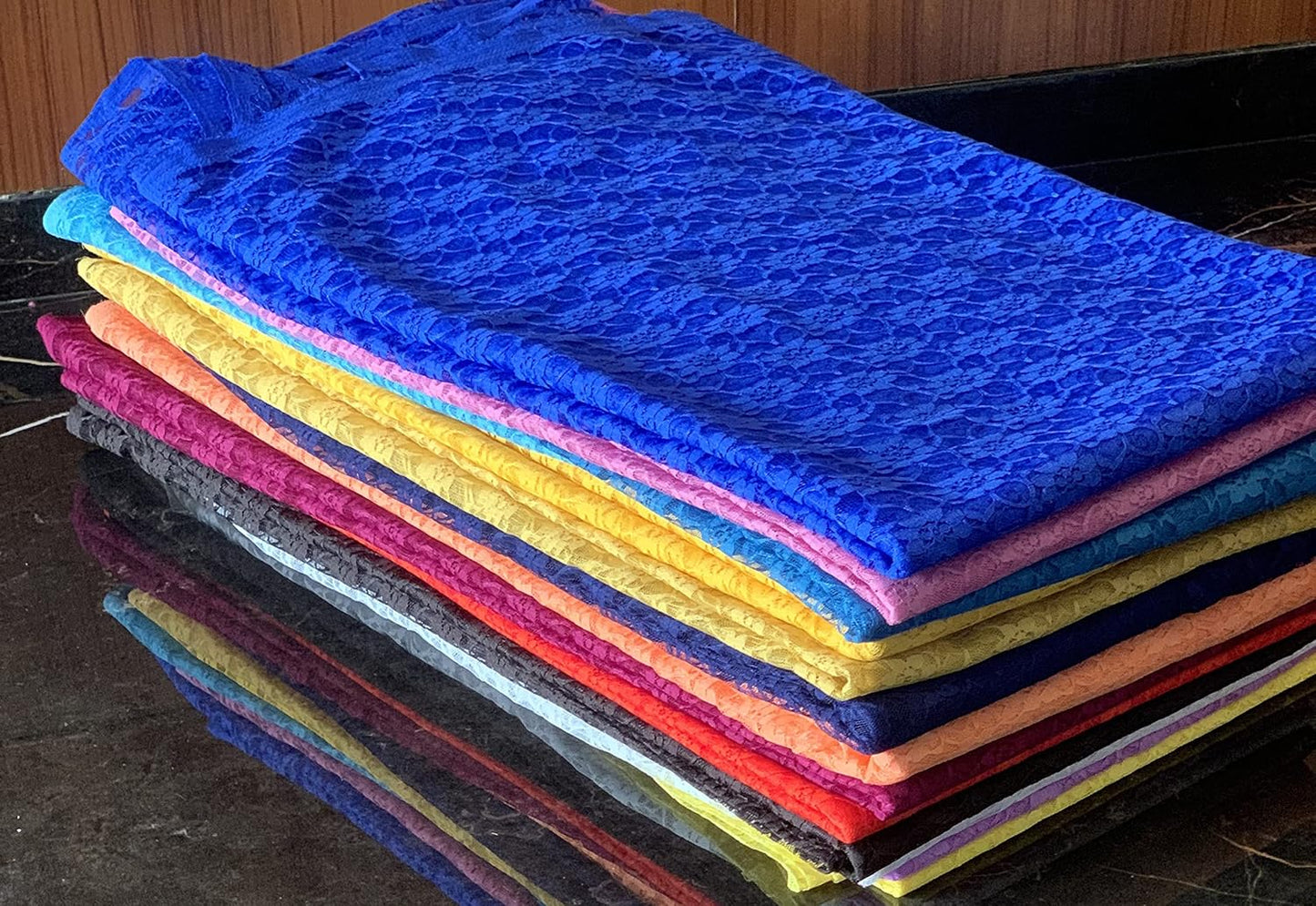 MDS Pack of 10 Wedding 12 x 108 inches Lace Table Runner for Wedding, Decorations for Birthday Parties, Banquets, Graduations, Engagements, and Runners fit Rectangle, Round Table- Ivory