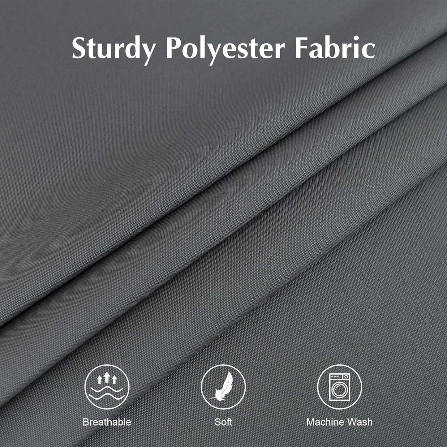 2 Pack Square Table Cloth 60X60 Inch Grey Washable Fabric Tablecloth Polyester Solid Dining Table Cover for Birthday Party Dinner Holiday Outdoor Indoor