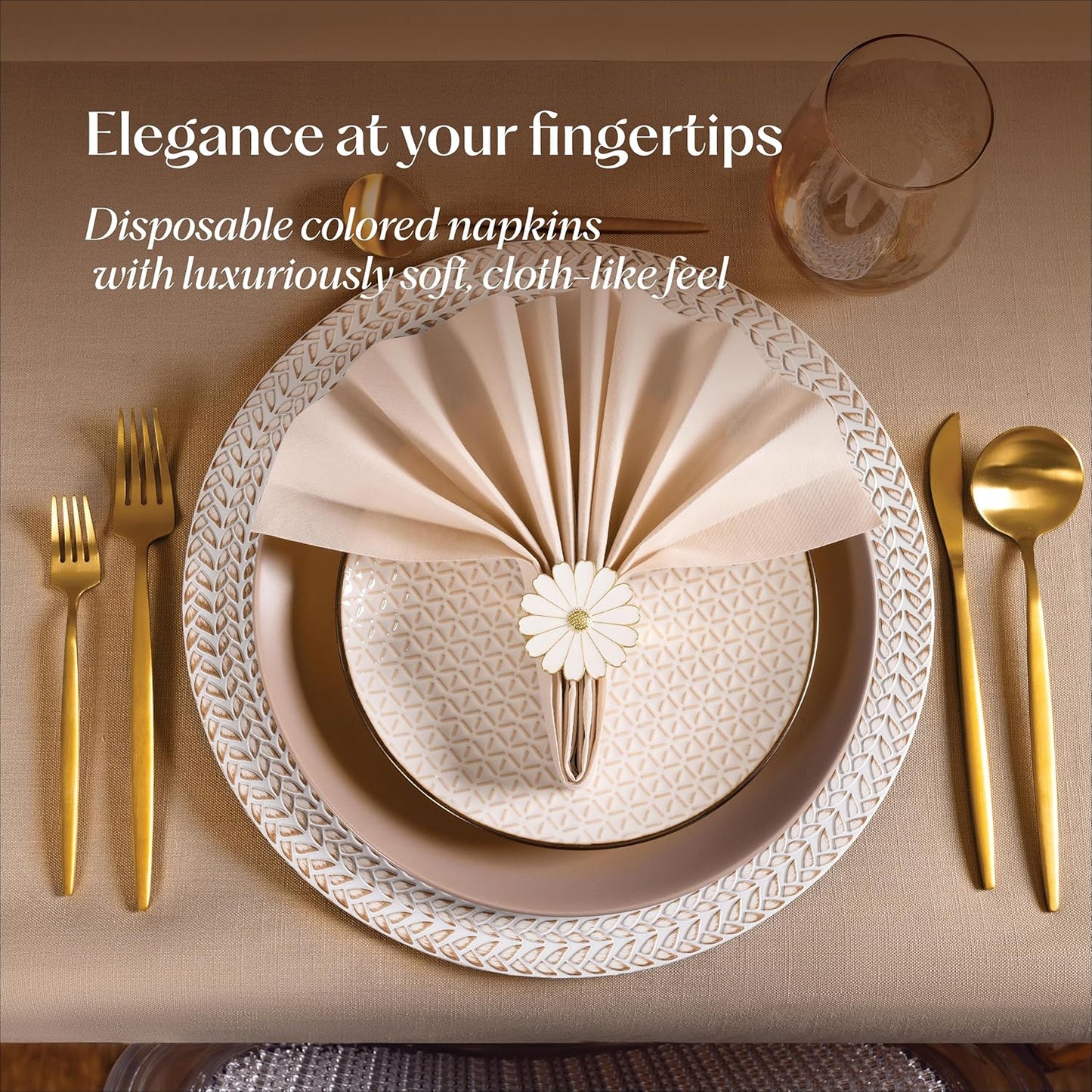 50-Pack Disposable Linen-Feel Pale Blue Napkins, 12" x 17" Cloth-Like Paper Dinner Napkins For Wedding, Bathroom, Party Or Event