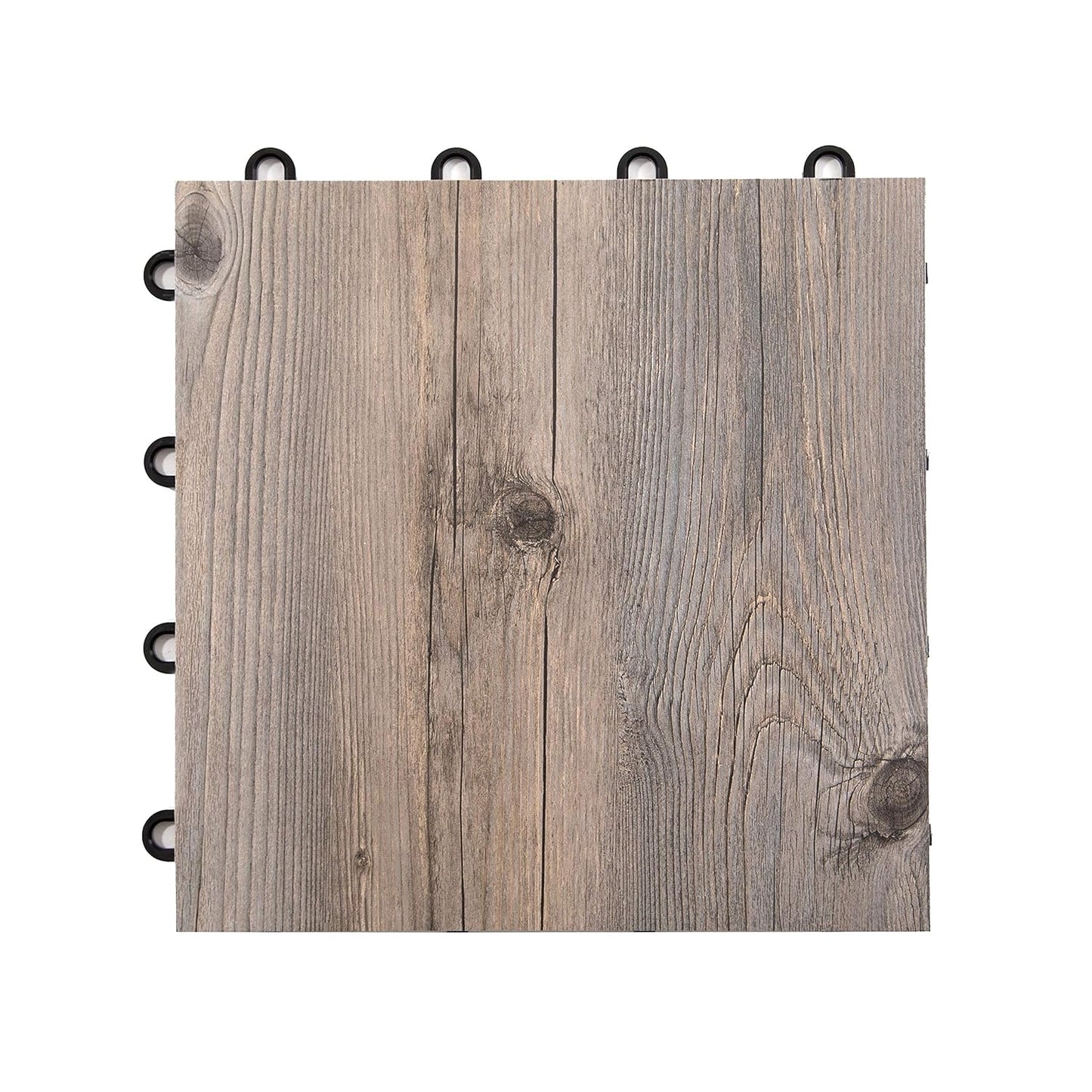 IncStores 3/8" Thick Snap Together Dance Flooring Tiles | 12”x12” Printed Vinyl Dance Floor Tiles for Practice & Performance | Barnwood | 52 Tile Pack