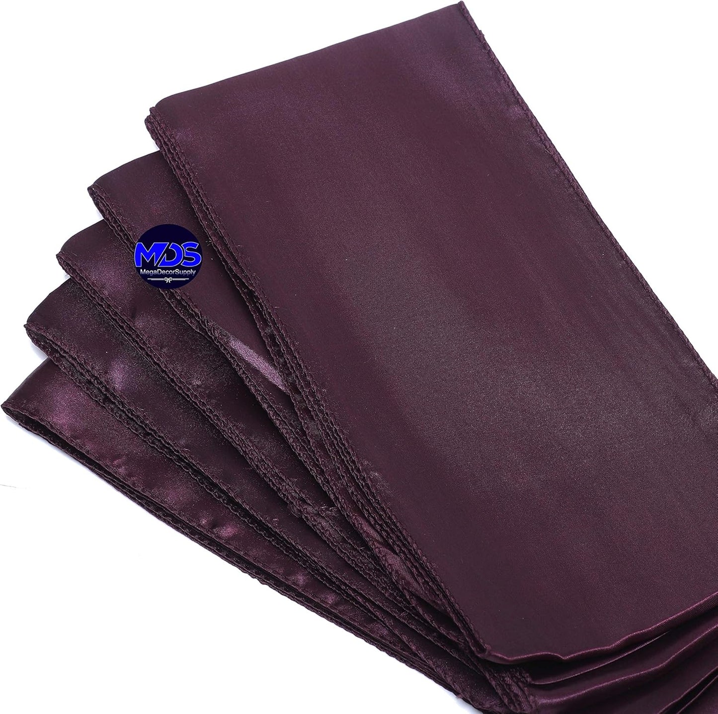 MDS Pack of 125 PCS Satin Chair Sashes Charmeuse Sateen Dining Chair Bows Ribbon Ties Back Sash for Wedding Party Birthday Home Hotel Restaurant Banquet Decoration (7 x 108 Inch, Plum)