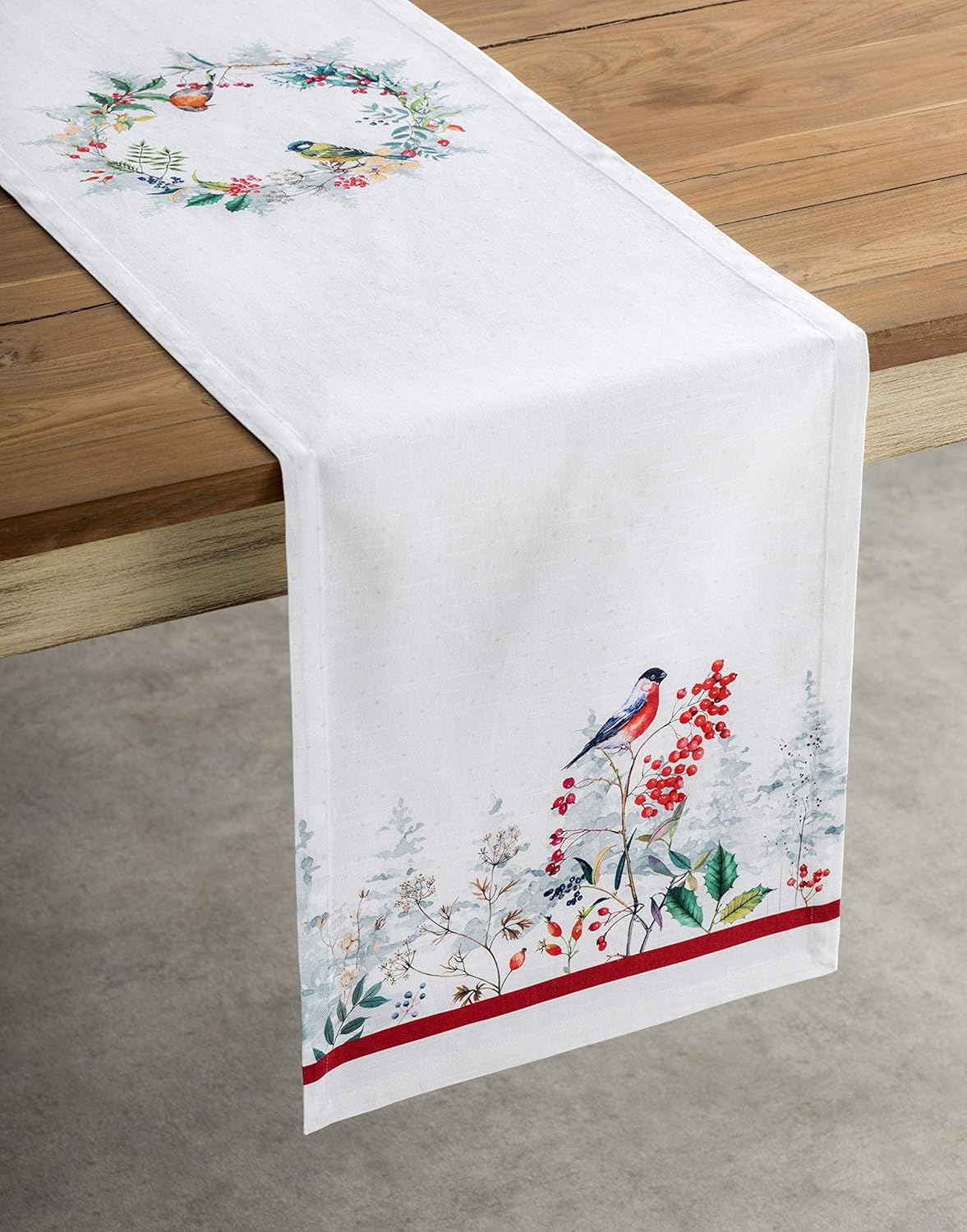 Maison d' Hermine Table Runner 100% Cotton Single Layer Table Runners 36 inches Long Decorative for Home Kitchen Dining Party Baby Shower Wedding Bridal Shower (Morzine, 14.50" x 36")