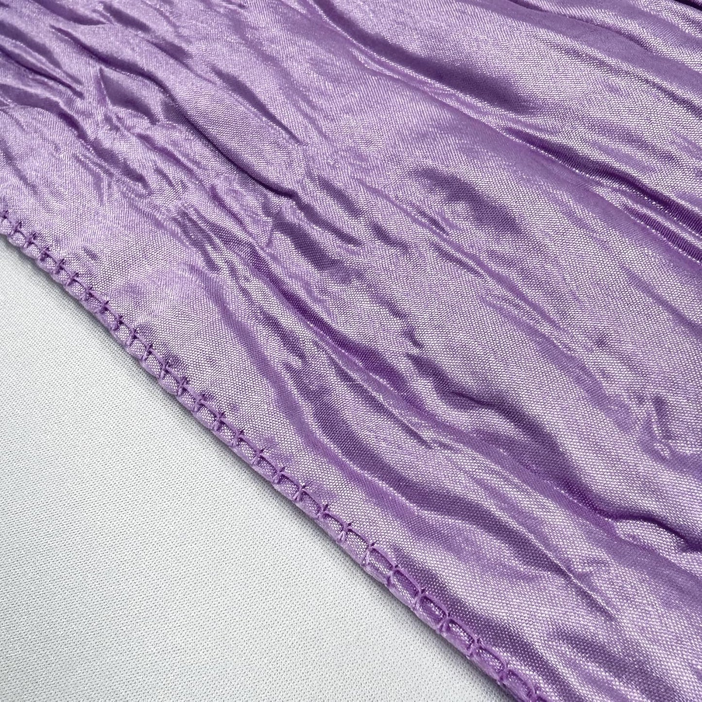 YOUR CHAIR COVERS - 90 x 156 inch Rectangular Crinkle Taffeta Tablecloth - Lavender, Rectangle Table Linens for 8 ft Rectangular Tables, Wedding Crushed Table Cloth