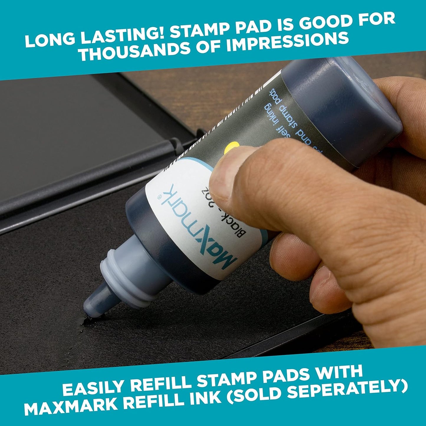 MaxMark Large Crimson Red Stamp Pad - 2-3/4" by 4-1/4" - Premium Quality Felt Pad