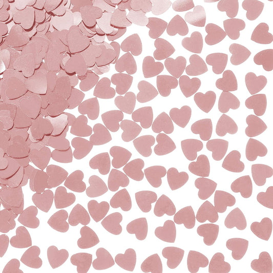 Rose Gold Love Heart Table Confetti - Valentines Day Bachelorette Party Foil Metallic Sequins Wedding Engagement Anniversary Just Married Birthday Party Sprinkles Decorations, 60g