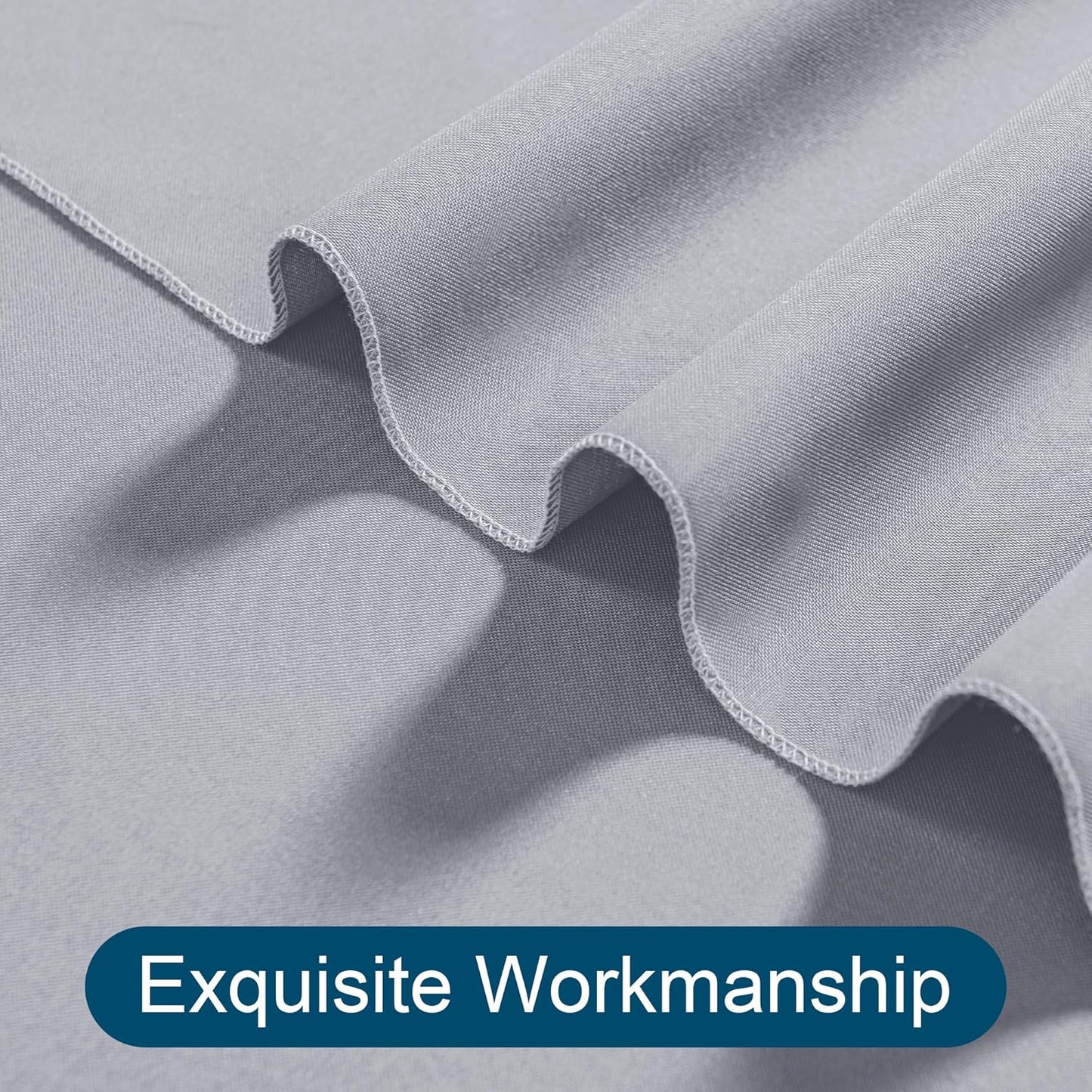 DWCN 10x8 FT Silver Gray Backdrop Curtains for Parties, Photography Backdrop Drapes with Rod Pockets for Wedding Decorations Stage Birthday Family Gatherings, 2 Panels 5ft x 8ft