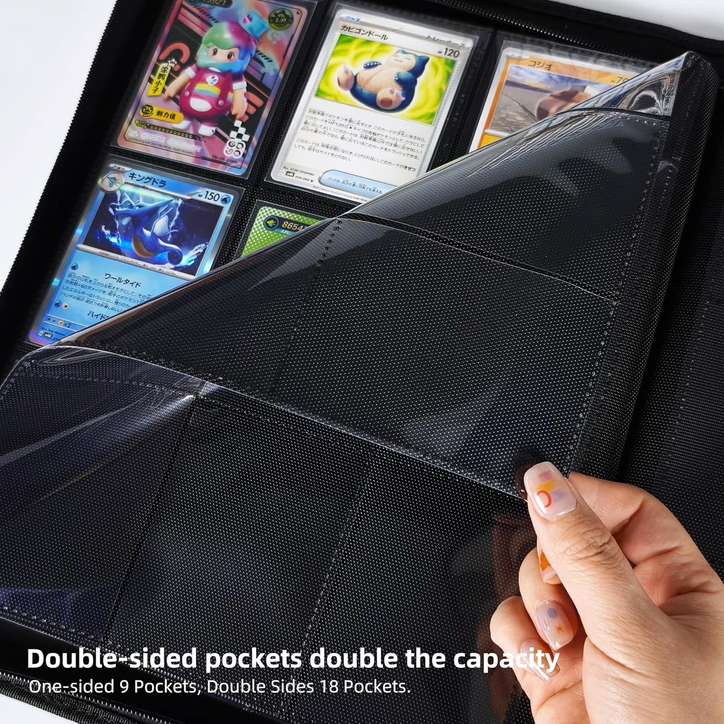 9 Pockets Premium Card Binder 360 Cards Trading Card Binders Zip Card Storage Display Album(9 Pocket 360 Card Slot,White)
