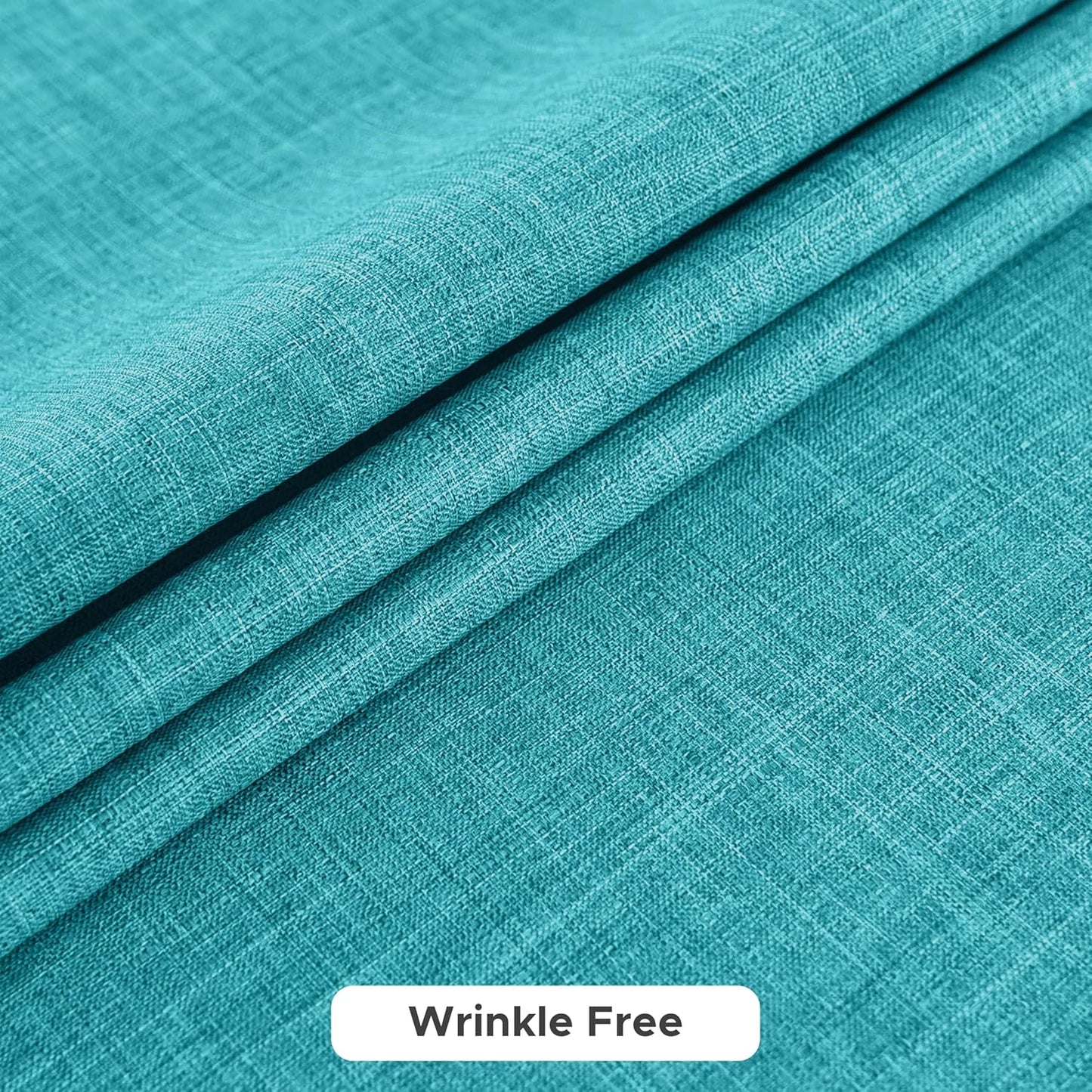Fitable Faux Linen Tablecloths for Rectangle Tables: Water & Stain Resistant Farmhouse Table Cloth, Washable Burlap Textured Table Covers for Kitchen Dining Party(2 Pack, 60x120 Inch, Teal)