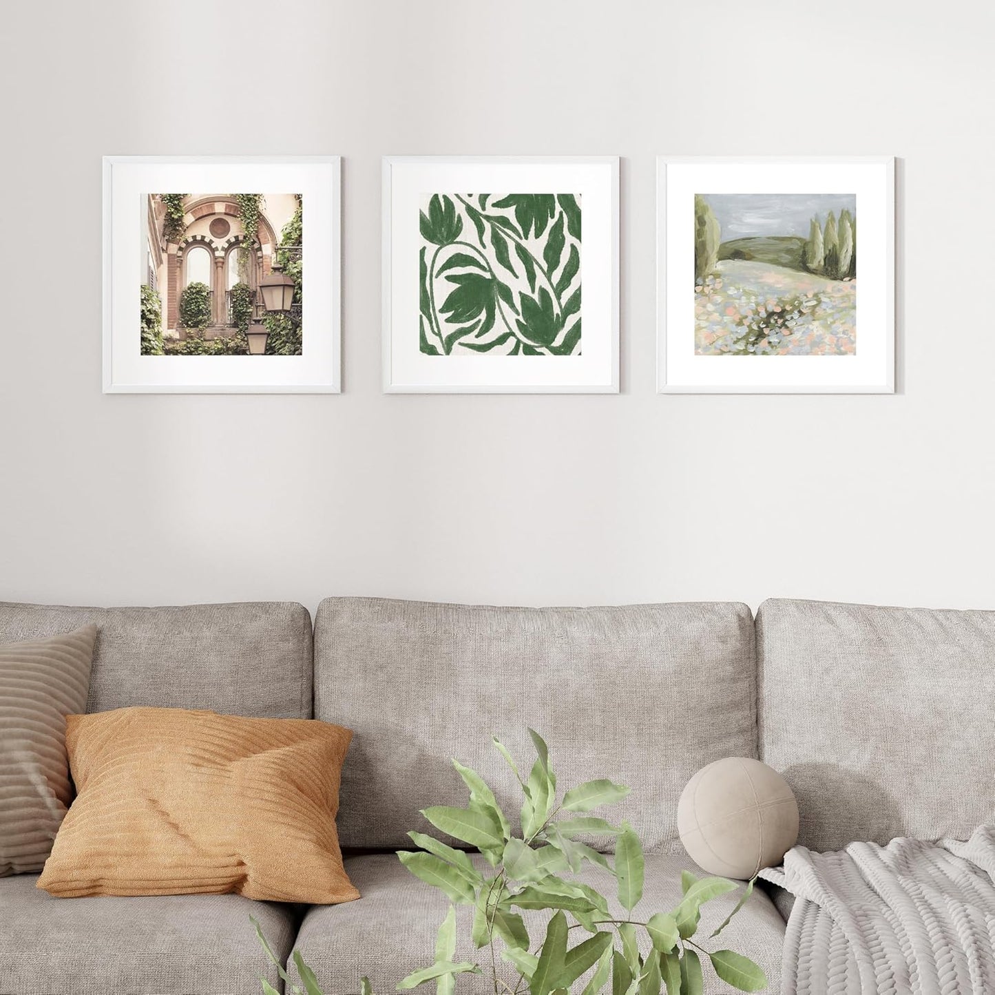 16x16 inch Picture Frame, 16x16 Photo Frames with 12x12 Removable Mat - High Definition Plexiglass - Vertical and Horizontal Display - Wall Hanging Frame - White, 5 Pack