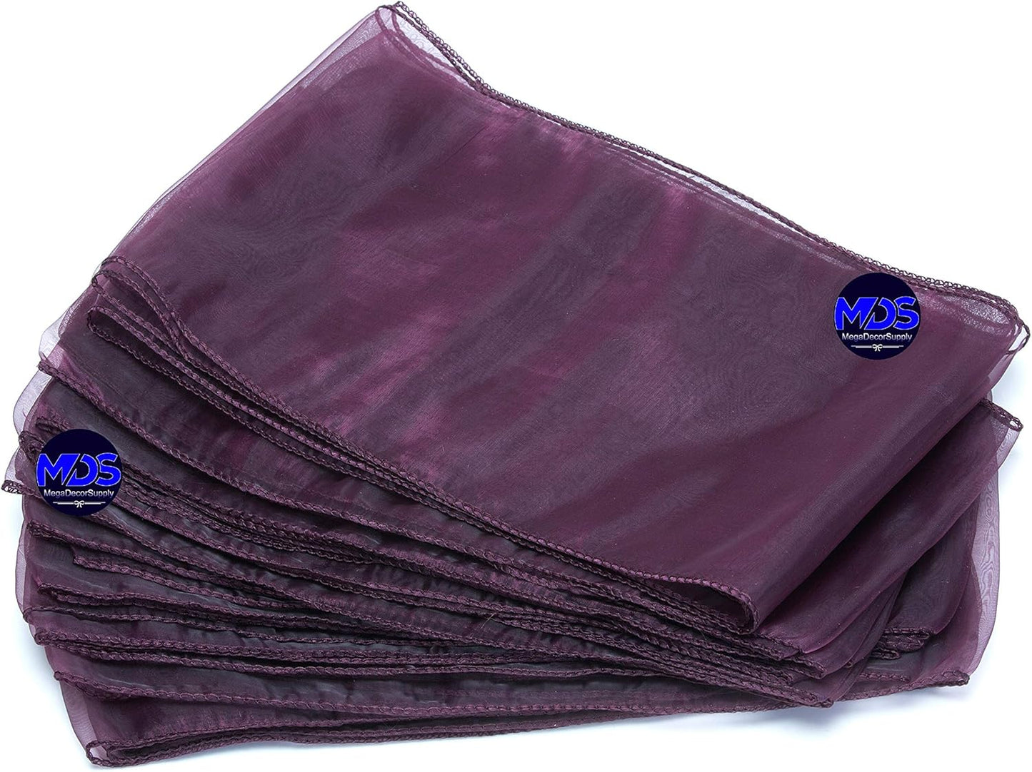 MDS Pack of 150 PCS Organza Chair Sashes Wider Dining Chair Bows Ribbon Tie Back for Wedding Party Birthday Bridal Shower Reception Event Banquet Home Chair Cover Decoration - Plum