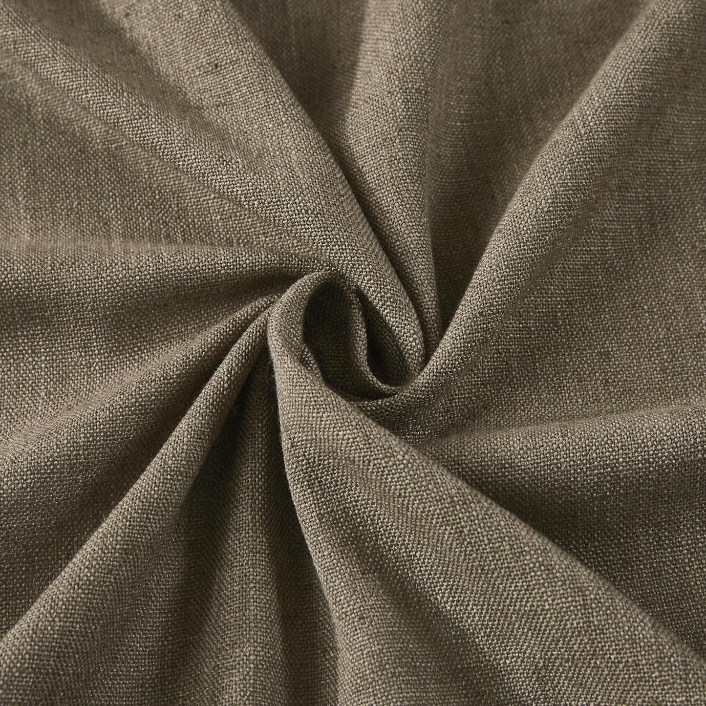 Vision Home Brown Pinch Pleated Semi Sheer Curtains Textured Linen Blended Light Filtering Window Curtains 90 inch for Living Room Bedroom Pinch Pleat Drapes with Hooks 2 Panels 40" Wx90 L