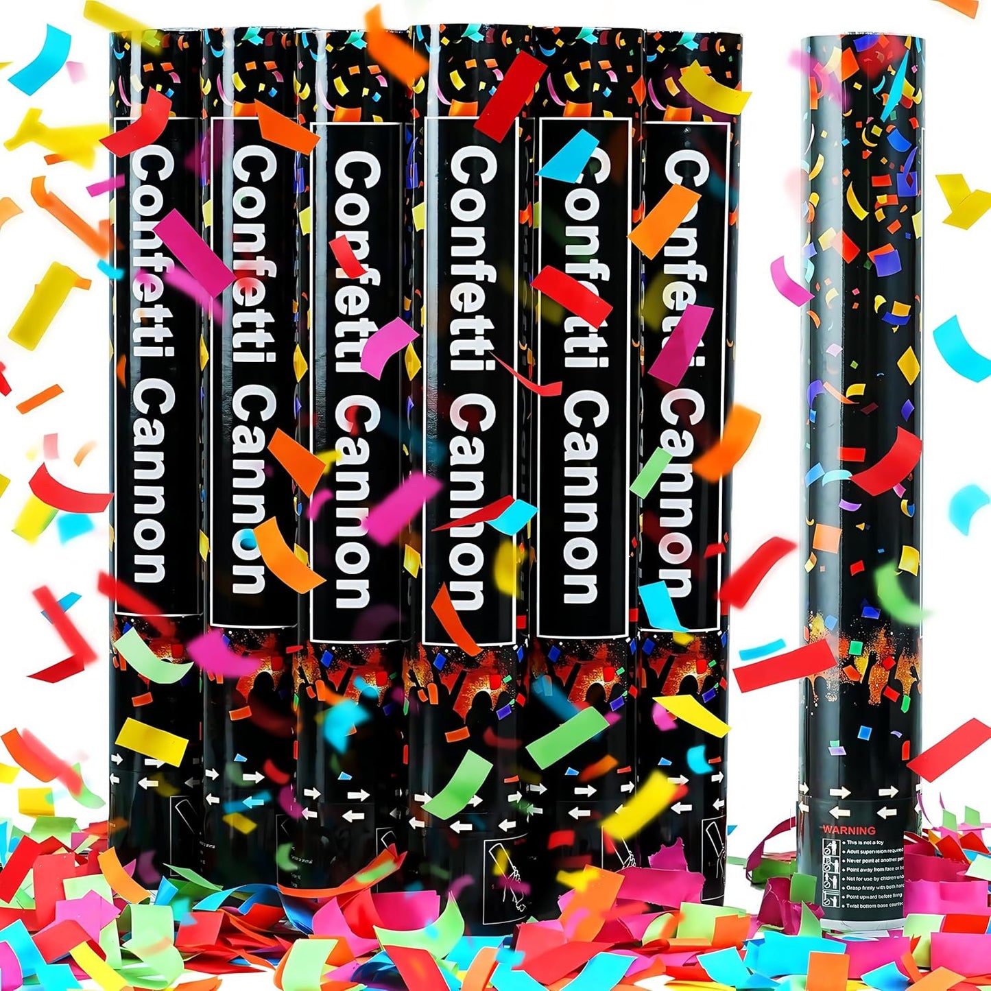16in Biodegradable Confetti Poppers,Confetti Cannons Bulk with Colorful Confettis Design for Ceremony Party Favor Supplies,Birthday Holiday,Halloween Thanksgiving,Christmas,New Year's Eve(2Pack)