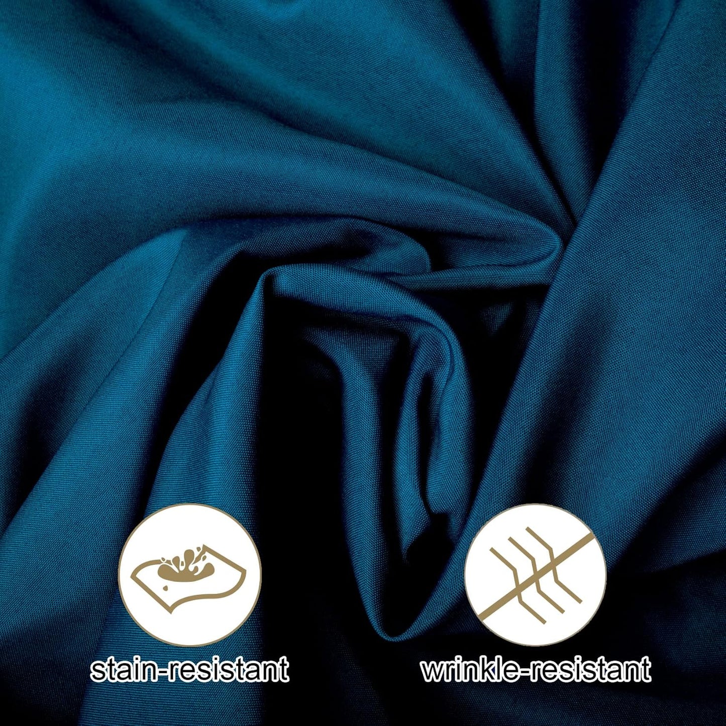 Ascoza 2pack 120 Inch Peacock Blue Round Tablecloth in Washable Polyester Fabric for Wedding/Banquet/Restaurant/Parties…