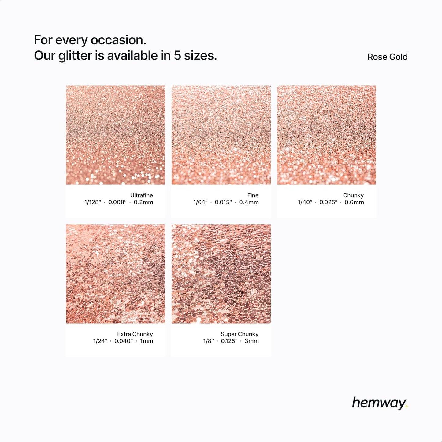 Hemway Eco Friendly Biodegradable Glitter 100g / 3.5oz Bio Cosmetic Safe Sparkle Vegan for Face, Eyeshadow, Body, Hair, Nail and Festival - Ultrafine (1/128" 0.008" 0.2mm) - Rose Gold