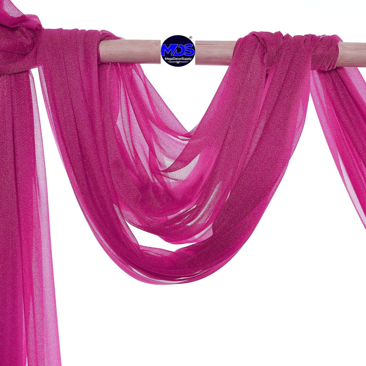 MDS Halloween Chiffon Draping Fabric - 2 Panel, 30" Wide x 50ft Long - Sheer Spooky Arbor & Canopy Drapery for Haunted House Backdrops, Party Ceilings, DIY Costumes & Themed Events - Magenta