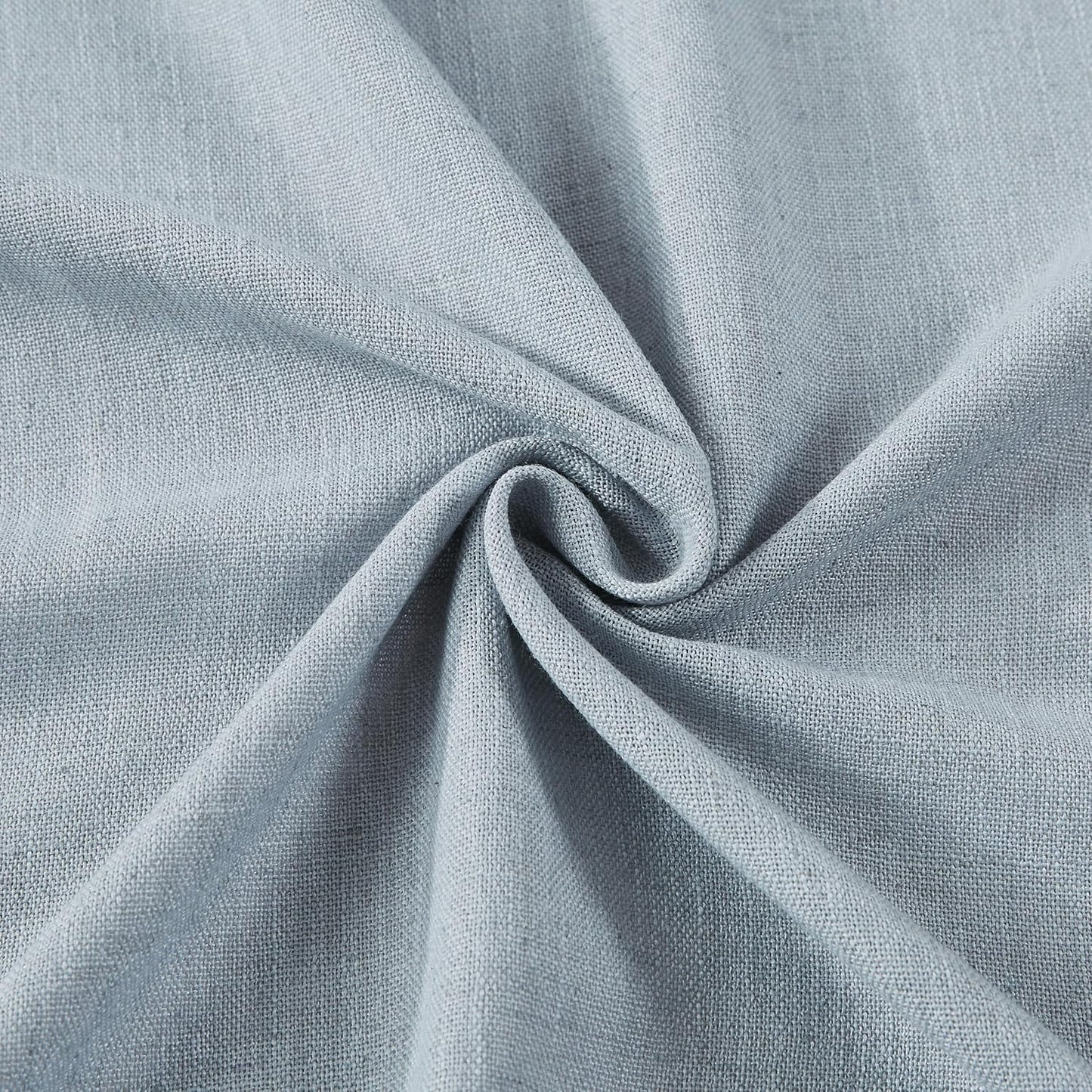 Vision Home Blue Fog Pinch Pleated Semi Sheer Curtains Textured Linen Blended Light Filtering Window Curtains 90 inch for Living Room Bedroom Patio Pinch Pleat Drapes with Hooks 1 Panel 60" Wx90 L