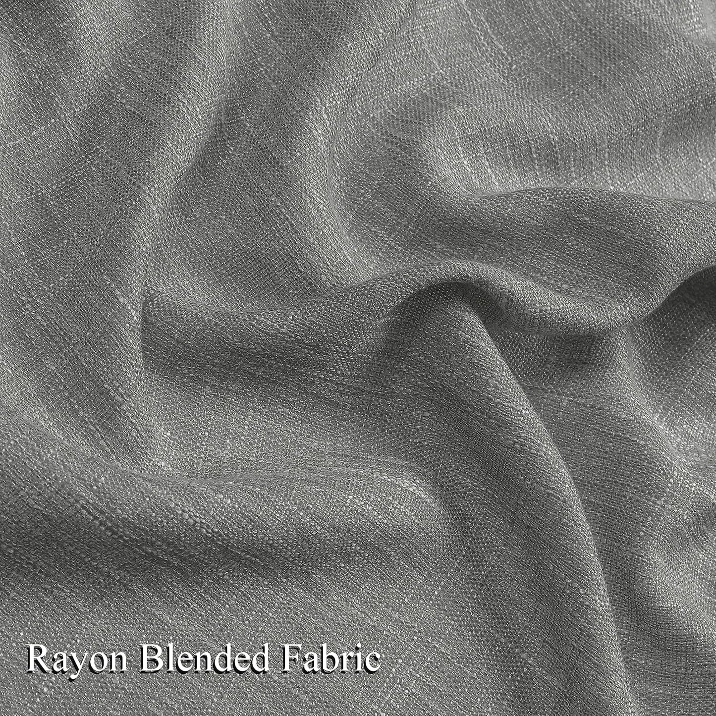 Vision Home Gray Pinch Pleated Semi Sheer Curtains Textured Light Filtering Window Curtains 95 inch for Living Room Bedroom Rayon Blended Charcoal Grey Pinch Pleat Drapes with Hooks 2 Panels 40"Wx95"L